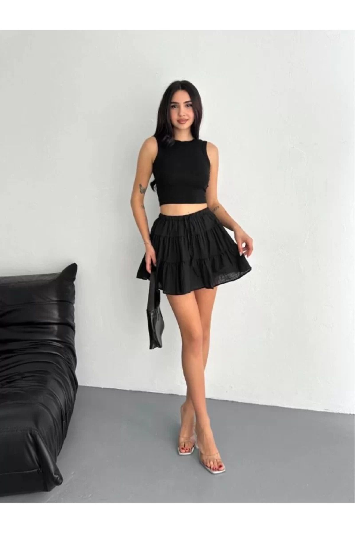 ruum fashions Keten Şortlu Etek