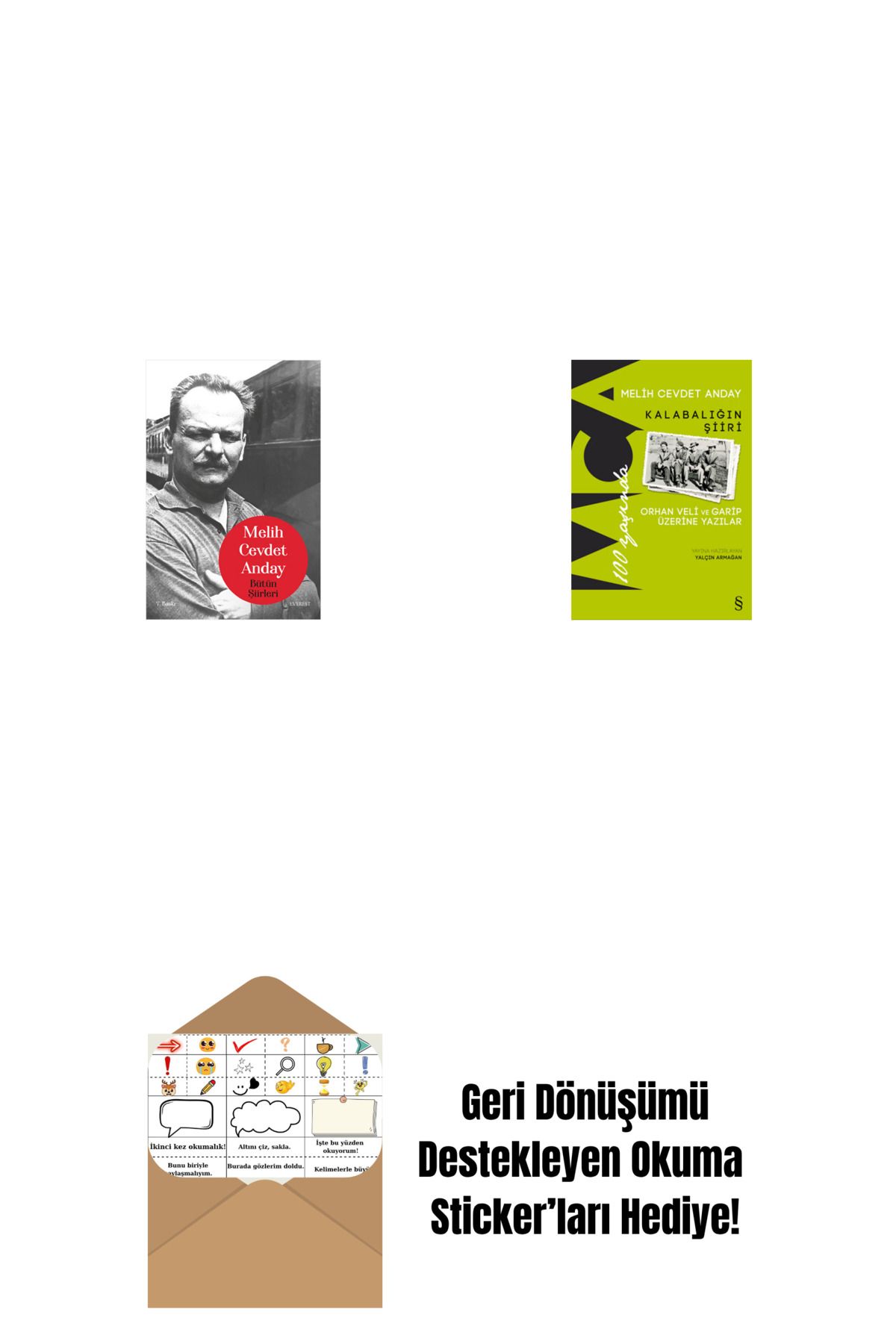 Everest Yayınları Melih Cevdet Anday - Bütün Şiirleri (Ciltli) + Kalabalığın Şiiri + Okuma Sticker'ları