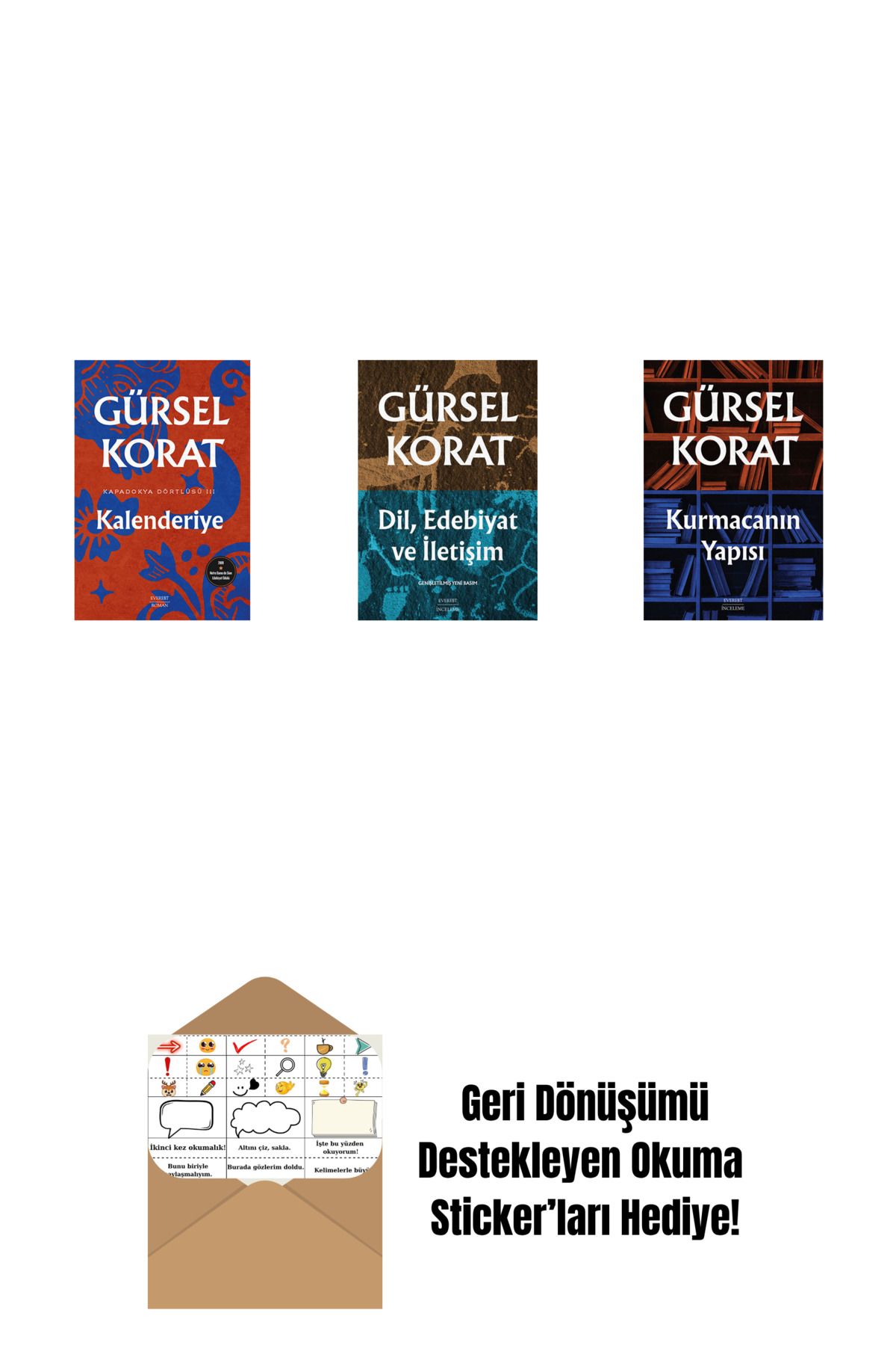 Everest Yayınları Kalenderiye + Dil, Edebiyat ve İletişim + Kurmacanın Yapısı + Okuma Sticker'ları