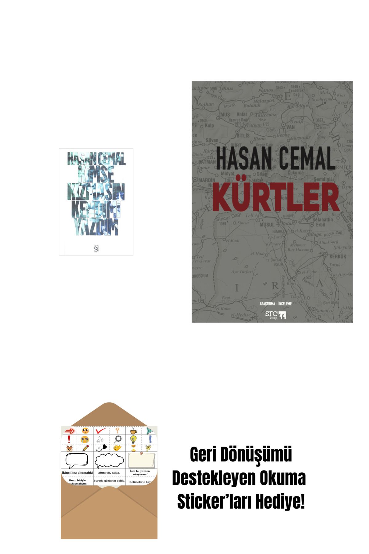 Everest Yayınları Kimse Kızmasın Kendimi Yazdım + Kürtler + Okuma Sticker'ları