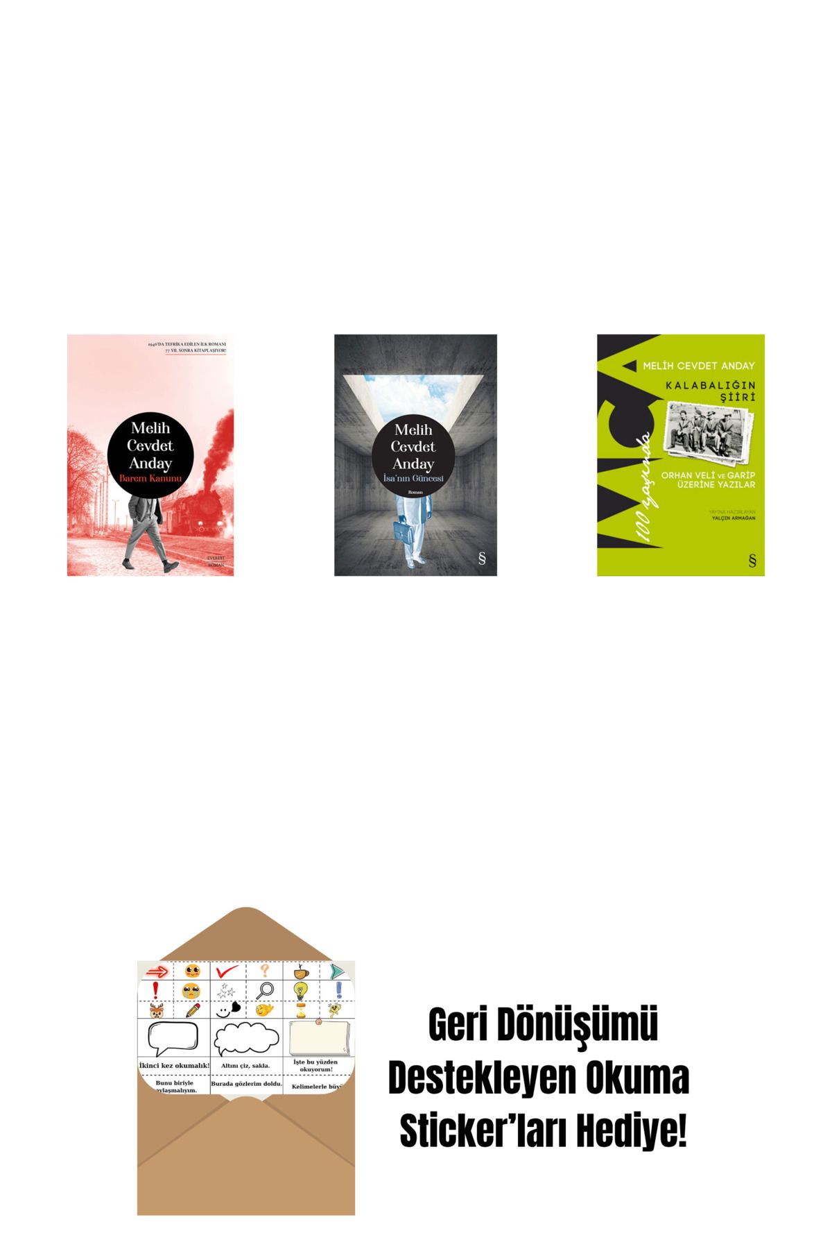 Everest Yayınları Barem Kanunu + İsa’nın Güncesi (Ciltli) + Kalabalığın Şiiri + Okuma Sticker'ları