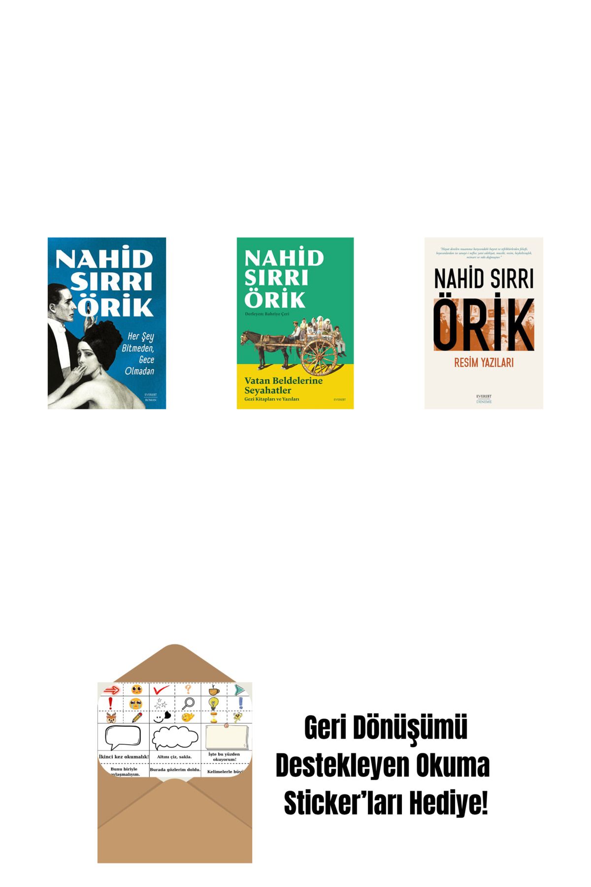 Everest Yayınları Her Şey Bitmeden, Gece Olmadan + Vatan Beldelerine Seyahatler + Resim Yazıları + Okuma Sticker'ları