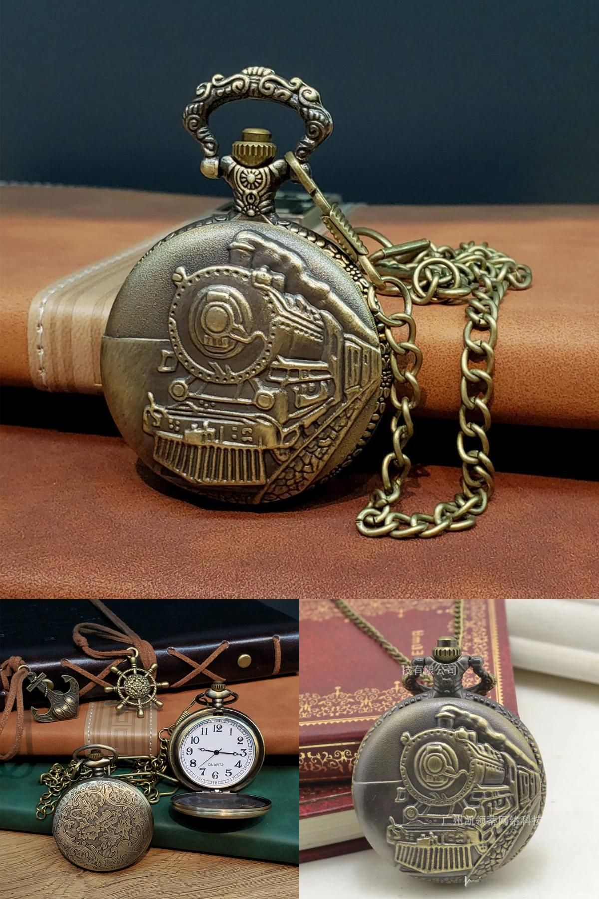 Midday Antika Stil 🚂 Vintage Cep Saati | Tren Desenli, Quartz Mekanizmalı | Şık ve Anlamlı Hediye Seçeneği