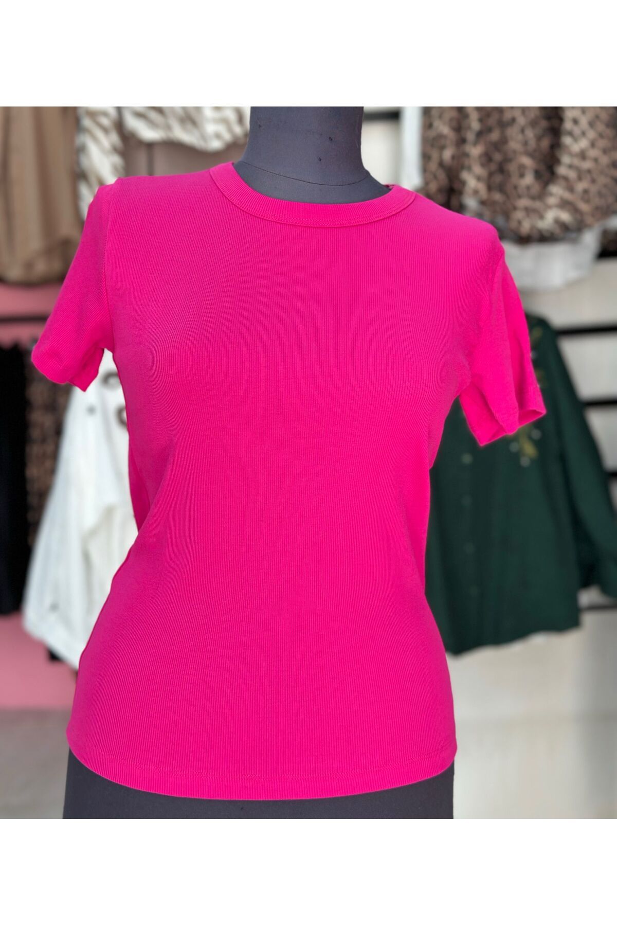 Butik fitilli tshirt