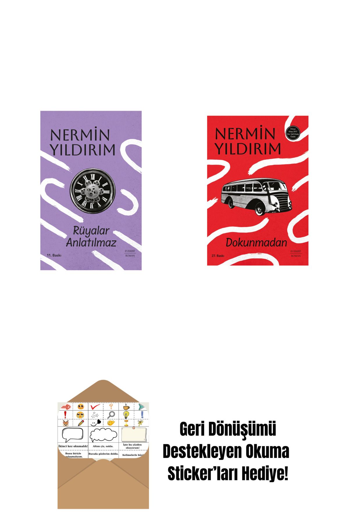 Everest Yayınları Rüyalar Anlatılmaz (Ciltli) + Dokunmadan + Okuma Sticker'ları