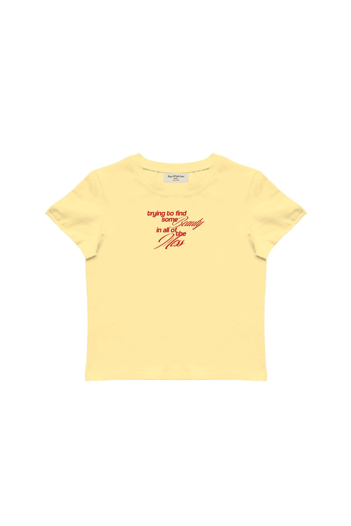 lethestudios Beauty In The Chaos Baskılı Baby Tee Crop Top