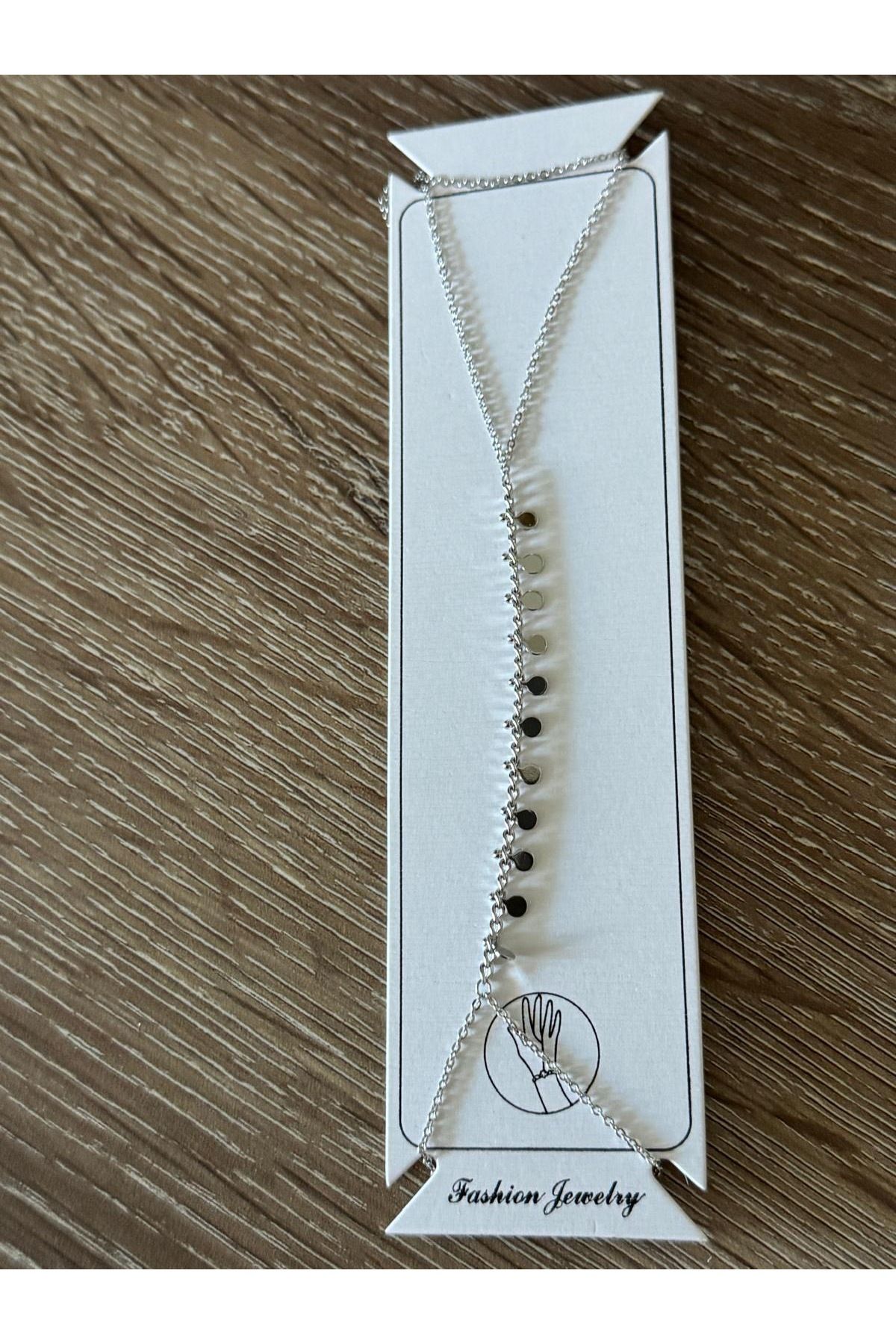 misstakıjewerly ÇELİK GÜMÜŞ RENK SIRA PUL SALLANTILI ŞAHMERAN