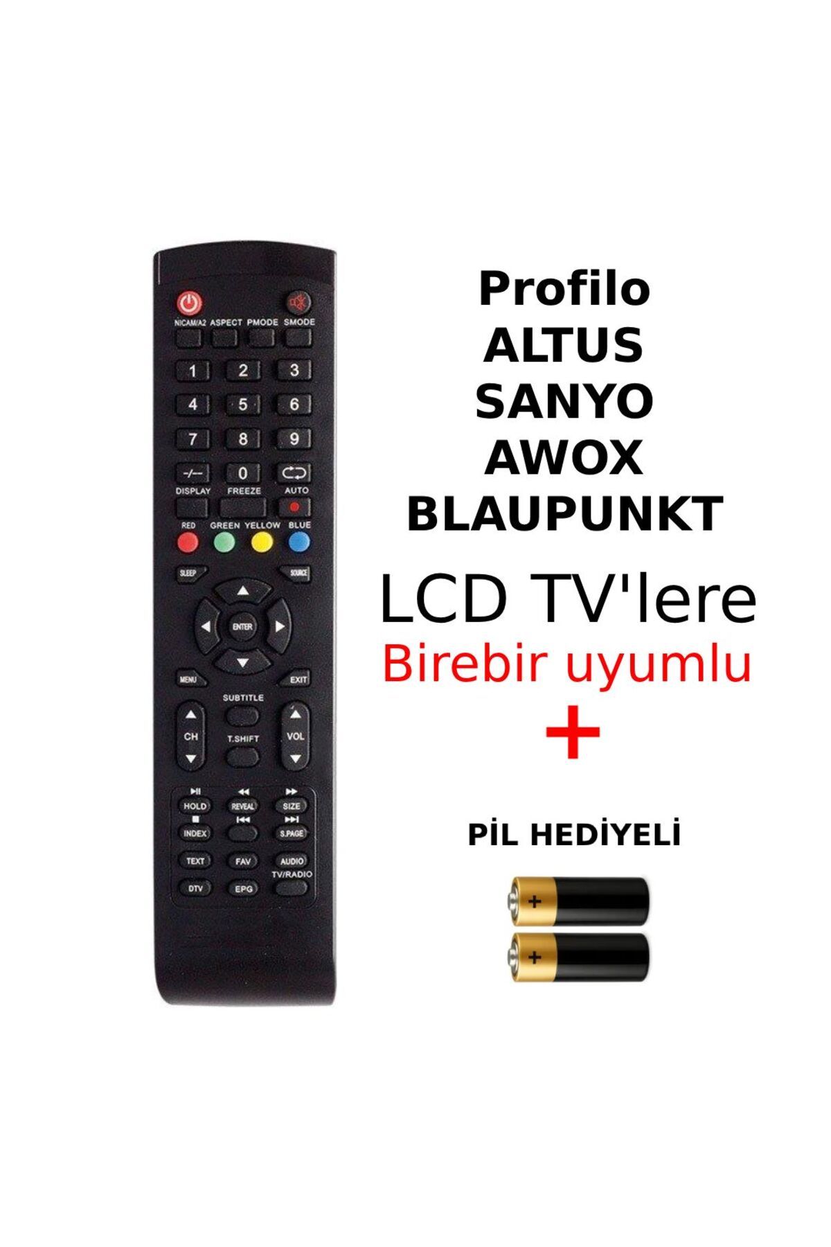 Suntel Profilo Altus Sanyo Awox Blaupunkt LCD TV’lerle uyumlu kumanda