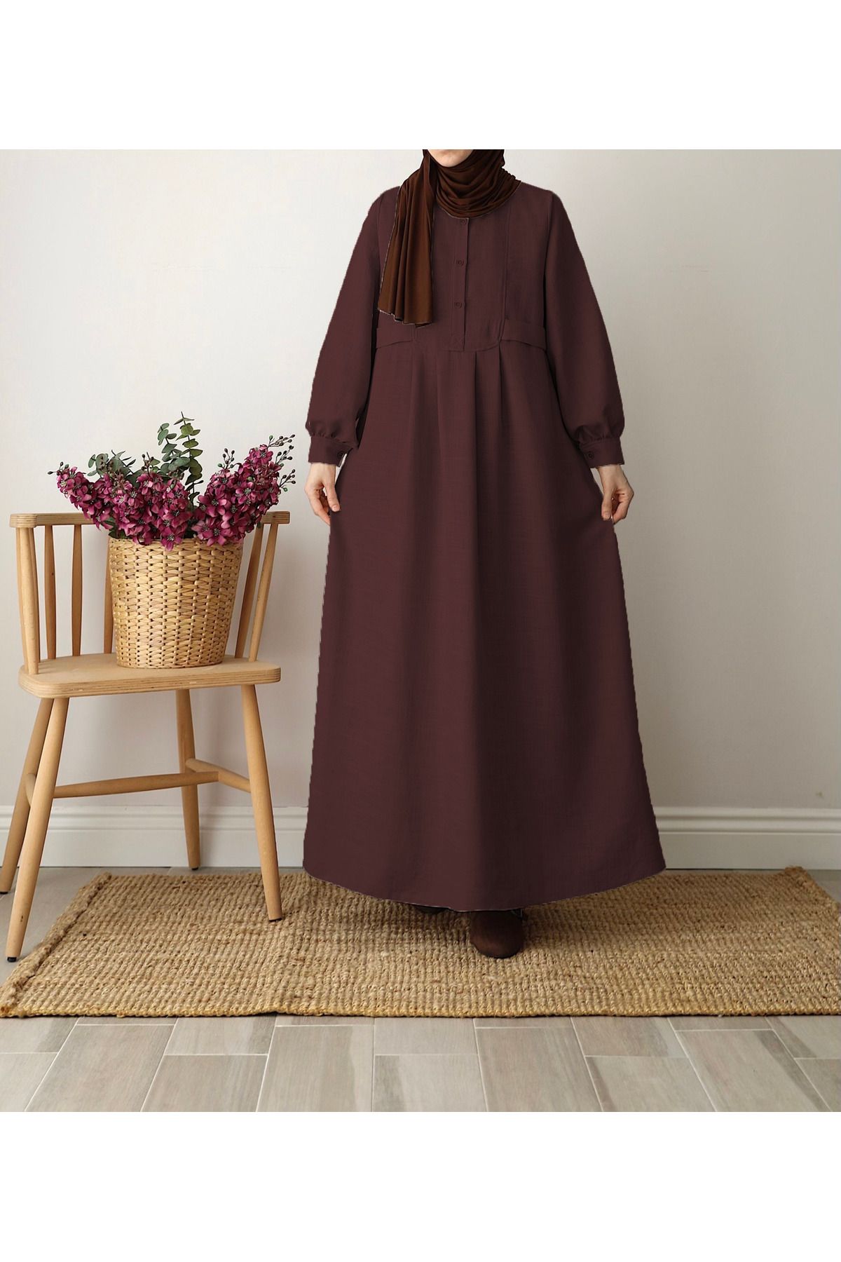 HATİCE NAS COLLECTION Keten Elbise