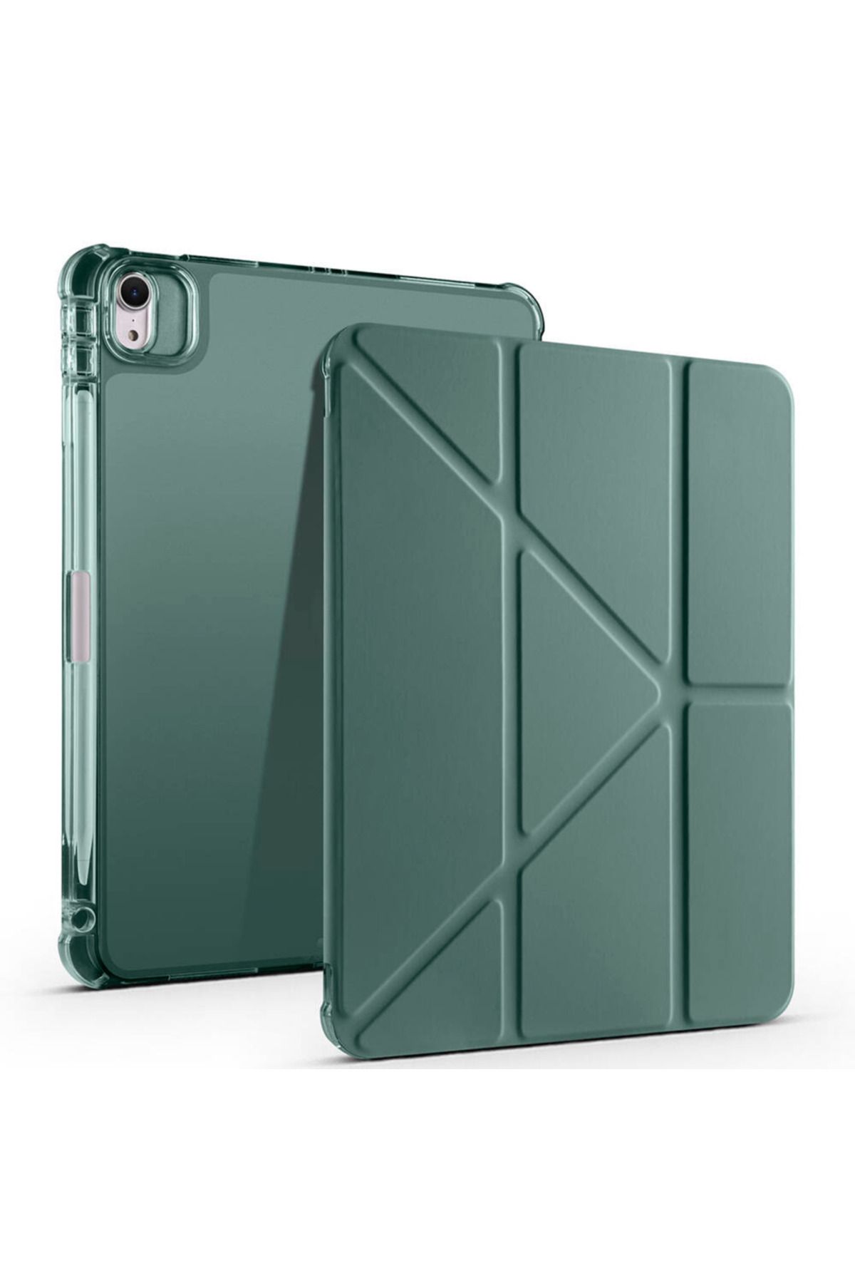 Megafox Teknoloji Apple iPad Air 13 2025 M3 Uyumlu Kılıf Zore Tri Folding Kalem Bölmeli Standlı Kılıf