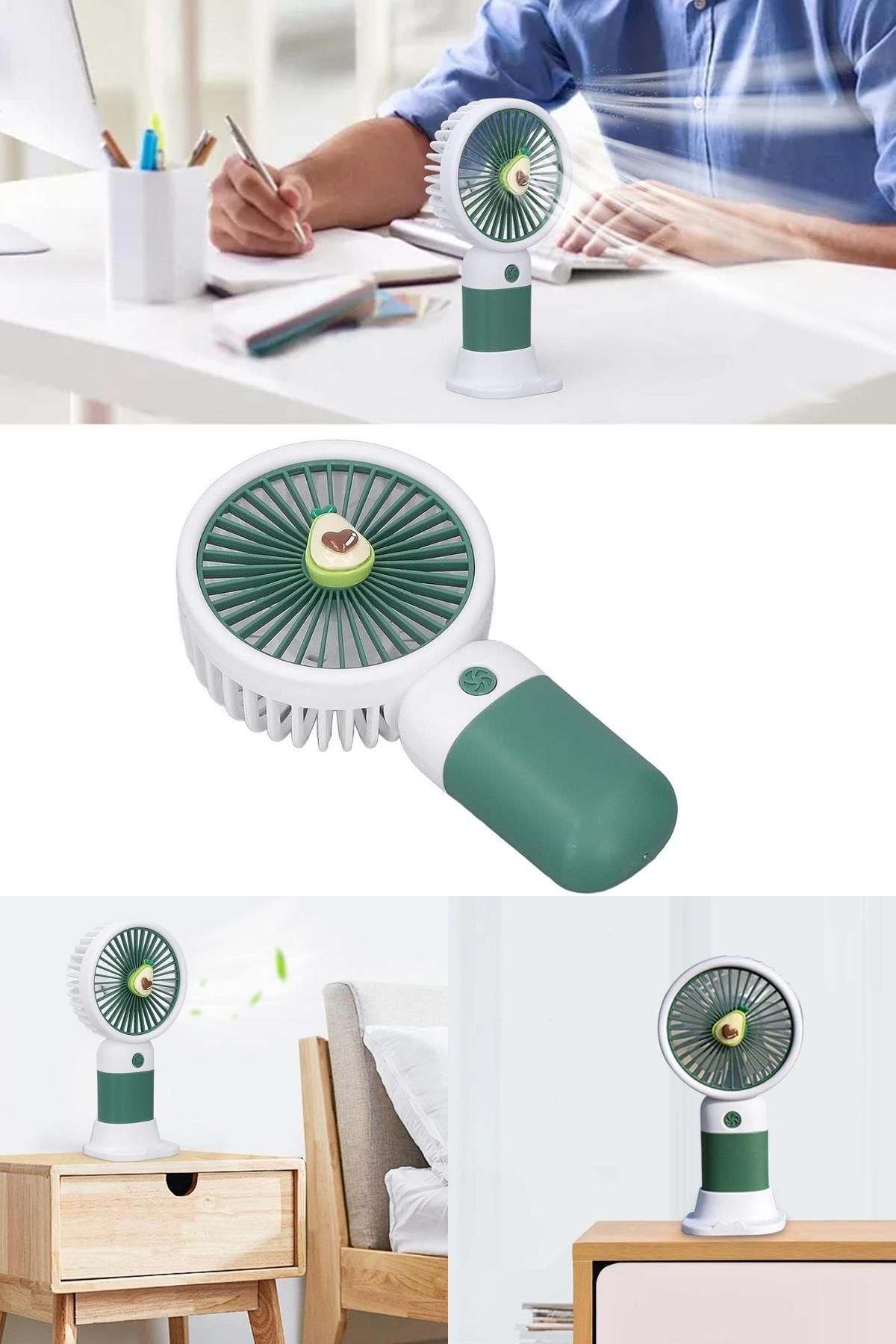 Midday 🥑 Avokado Temalı Masaüstü Mini Fan | Sessiz, Kompakt ve Şirin Serinletici Tasarım Avakado Fun Deko