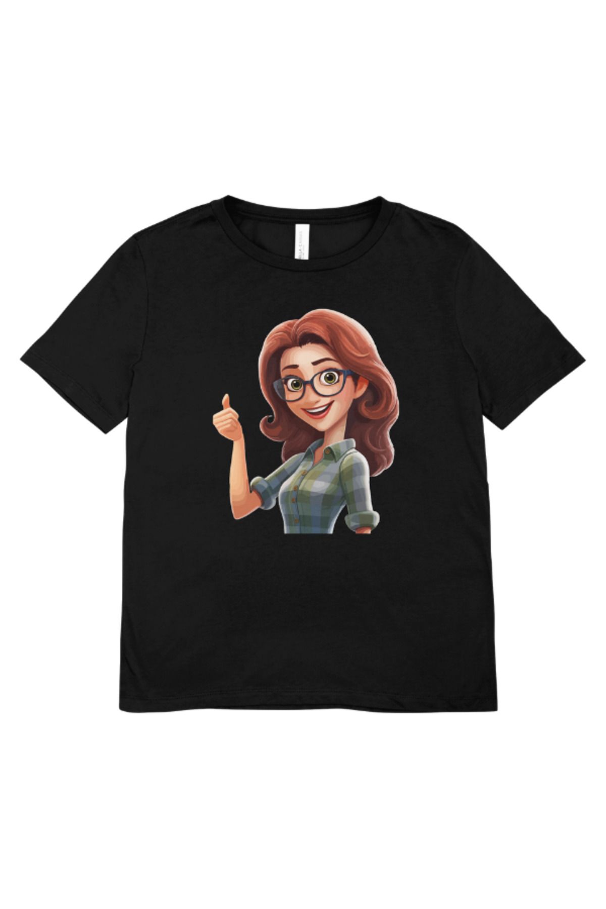 madeora Baskılı Unisex Siyah Tişört, CANLI RENKLİ, SOLMAZ
