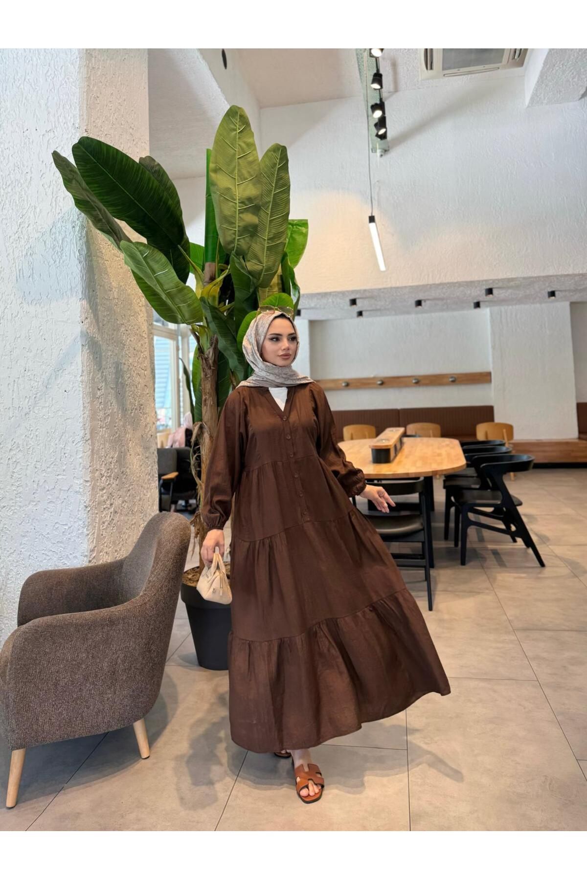 Moda Krash MEVSİMLİK OVERSİZE DOKUMA ELBİSE