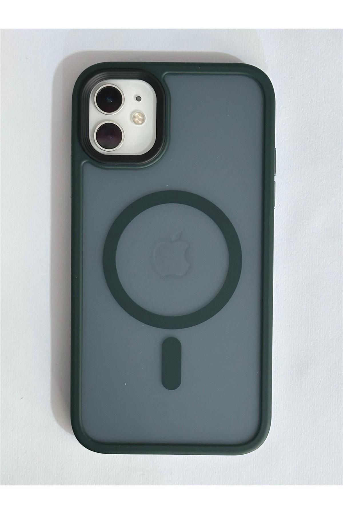 Amorix ARMORİX İPHONE 11 MAT KOYU YEŞİL MAGSAFELİ KILIF