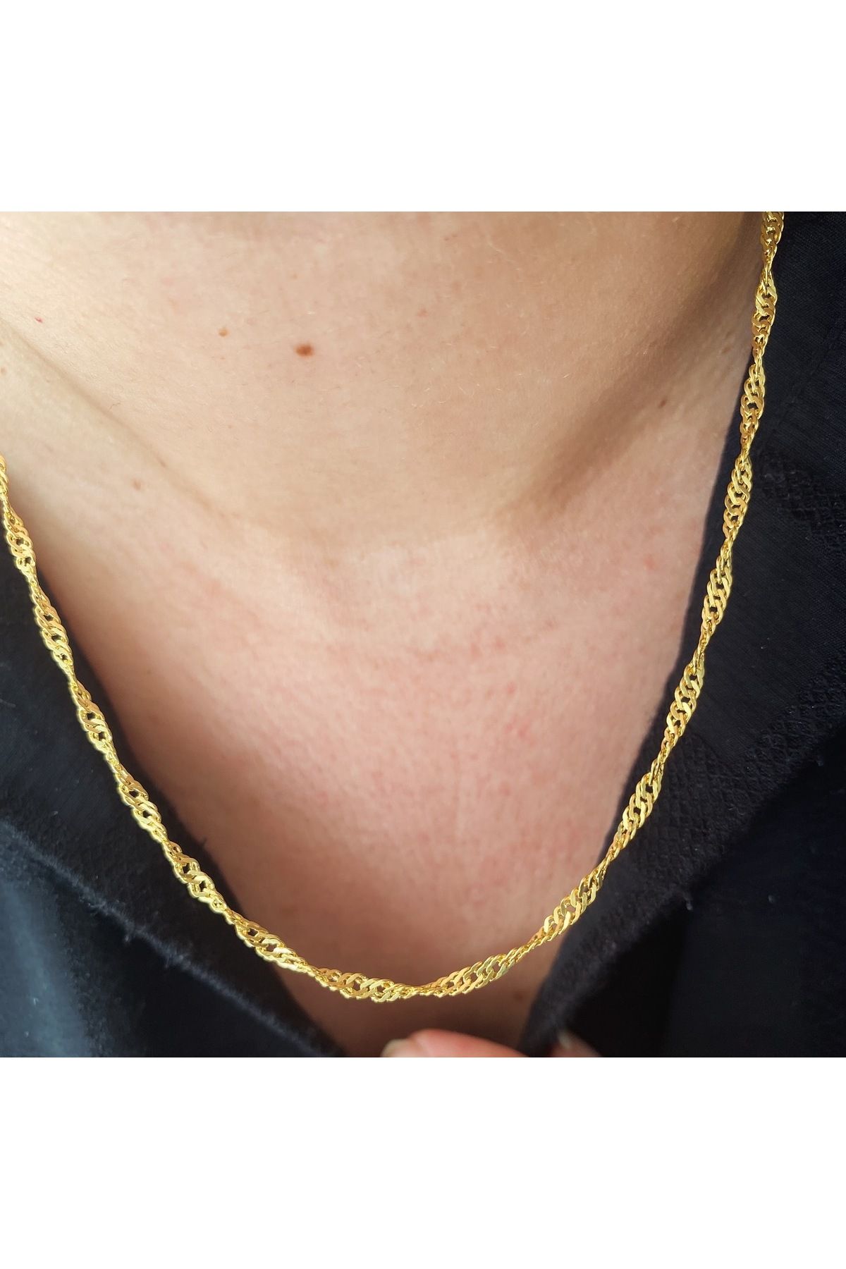 simurg jewellery Altın Kaplama Gümüş Zincir Kolye