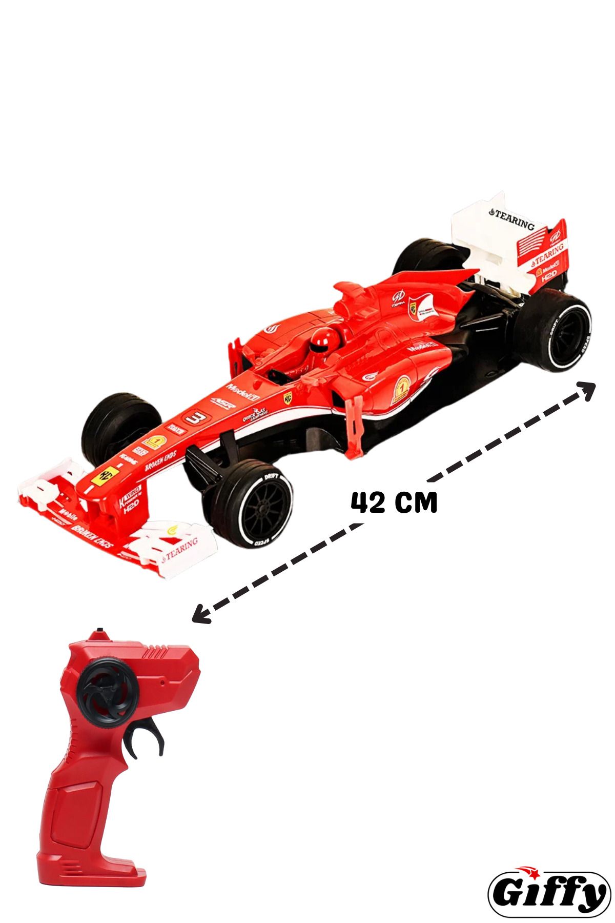 giffy Oyuncak Formula F1 Model Yarış Arabası 42cm Şarjlı 1:12 Full Fonksiyon Drift Uzaktan Kumandalı Araba