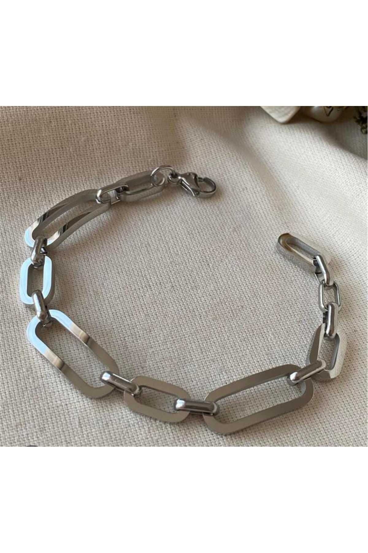 Ladin Atelier ÇELİK OVAL ZİNCİR BİLEKLİK