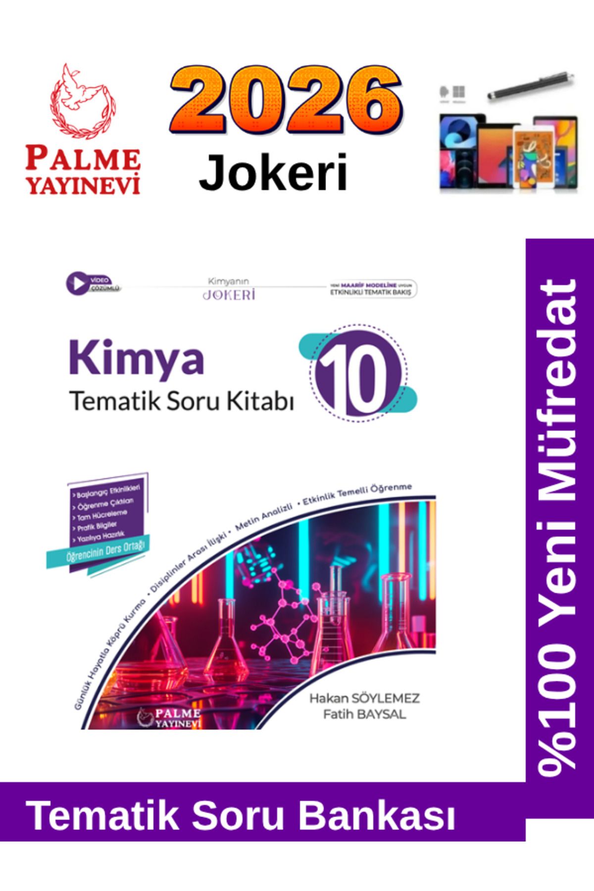 Palme Yayınevi 2026 10.Sınıf Kimya Jokeri Tematik %100 Yeni Müfredat Soru Bankası+Android Kalem