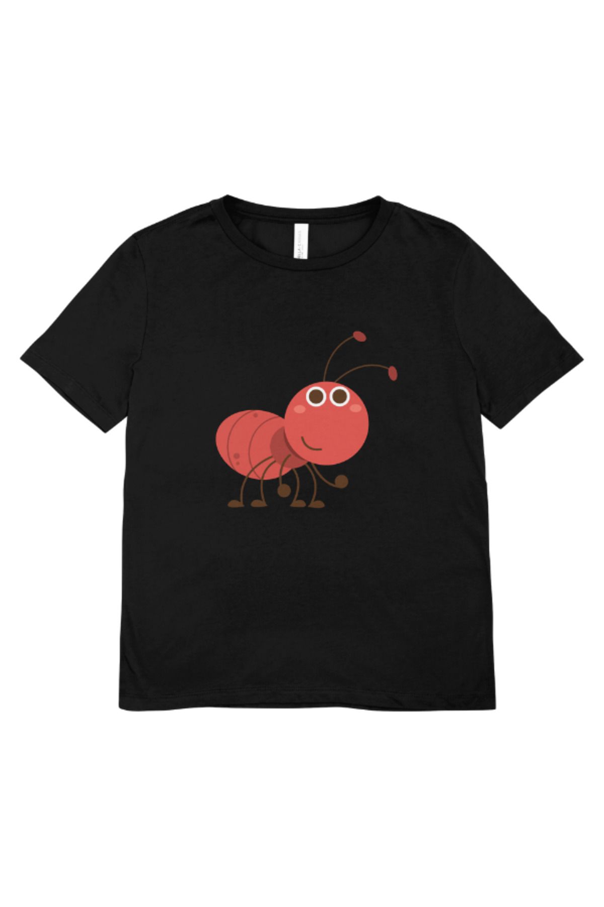 madeora Baskılı Unisex Siyah Tişört, CANLI RENKLİ SOLMAZ