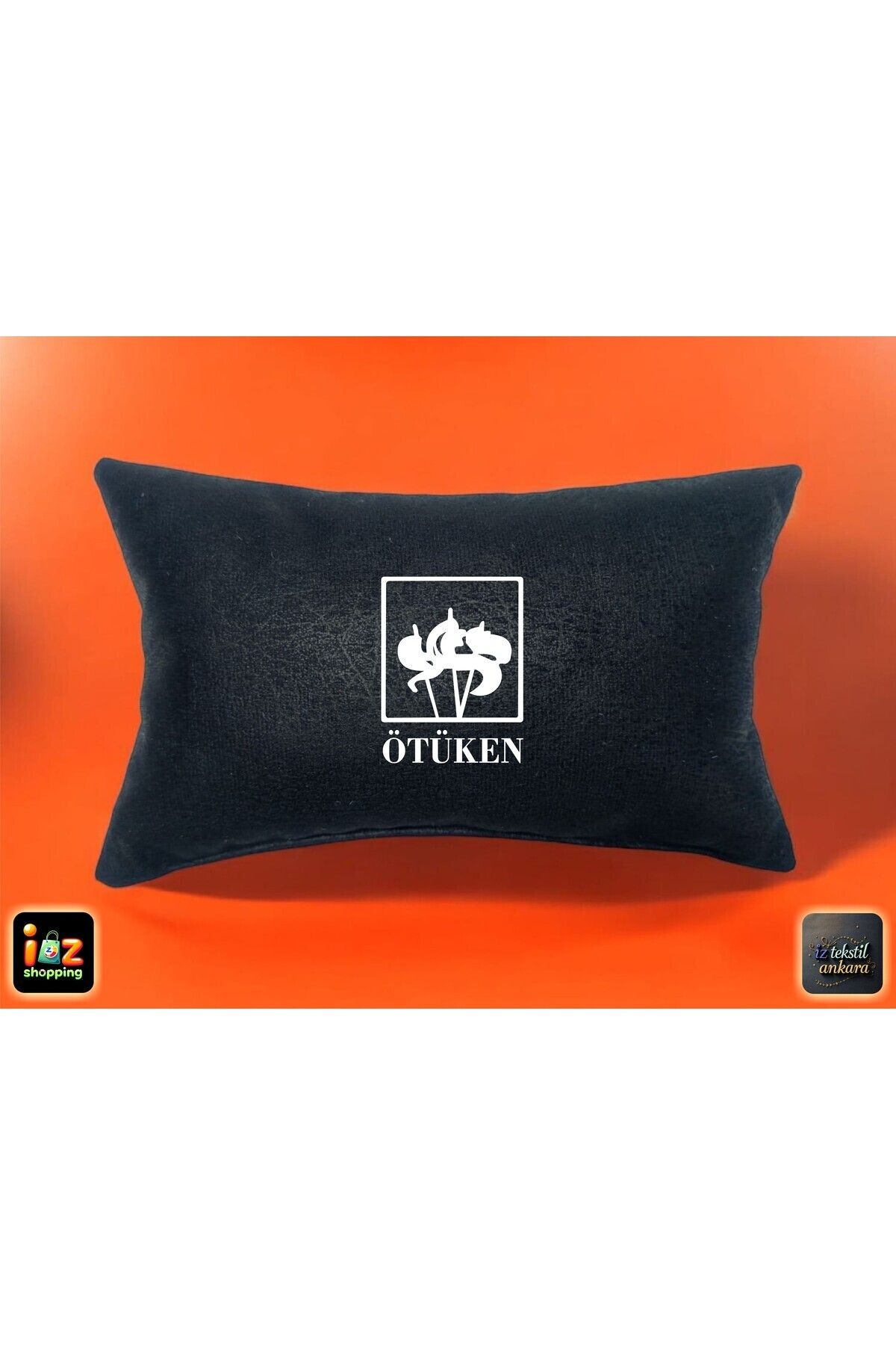teknotrust Yazılı Araç Boyun Yastığı Ortopedik 16x27cm Siyah Kumaş, baskılı, 1 adet