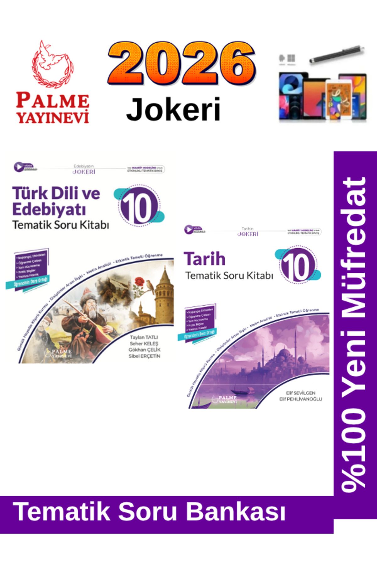 Palme Yayınevi 2026 10.Sınıf Türk Dil Edb.-Tarih %100 Yeni Müfredat Tematik Soru Bankası+Android Kalem