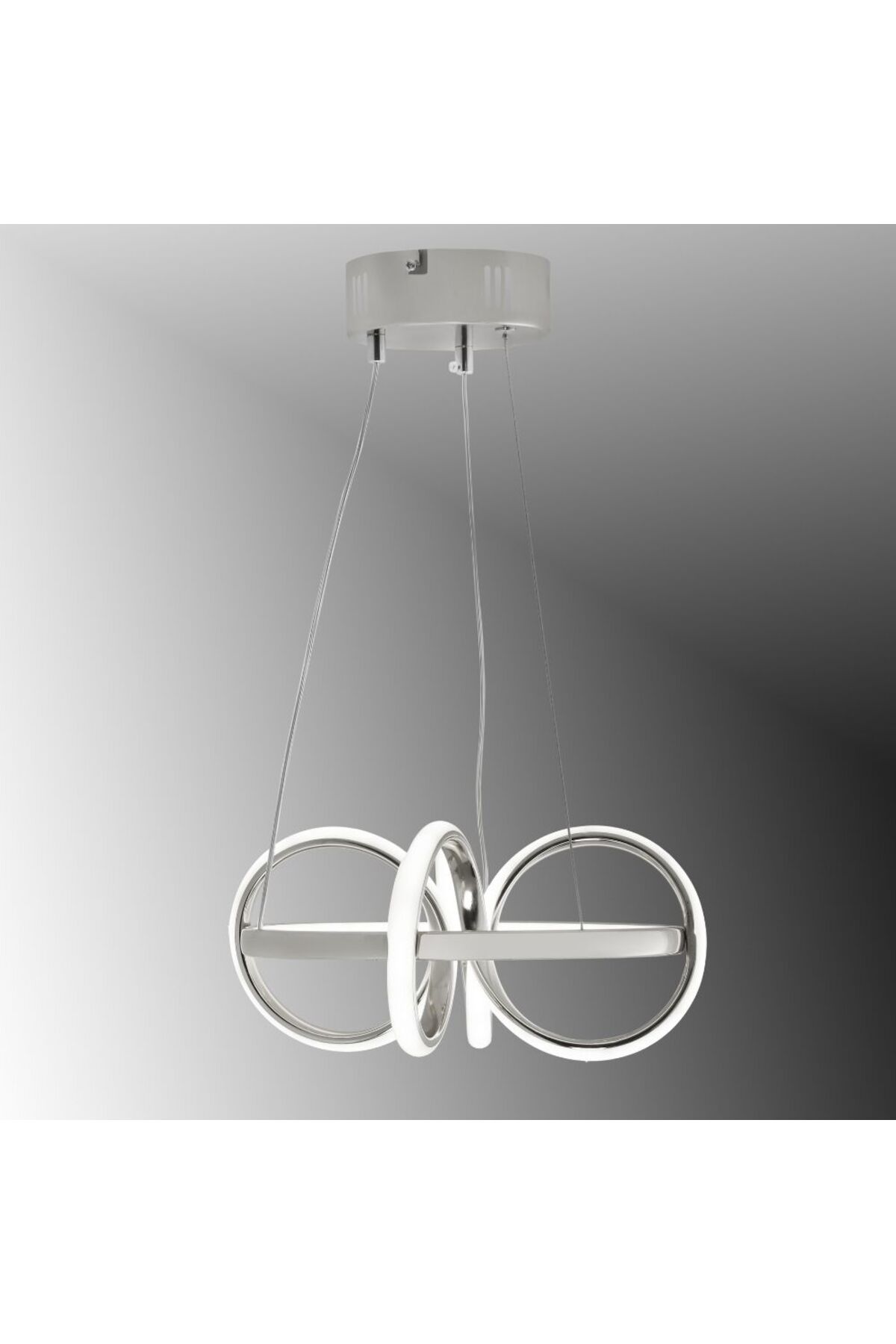 TT AYDINLATMA TT003-KROM-SARIIŞIK TT Aydınlatma SARI IŞIK LEDLİ Sarmal Modeli Krom Kaplama Led Avize