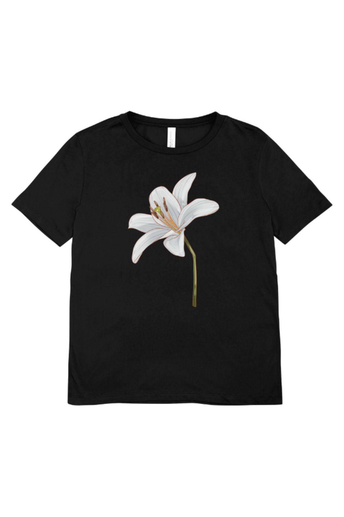 madeora Baskılı Unisex Siyah Tişört, CANLI RENKLİ SOLMAZ
