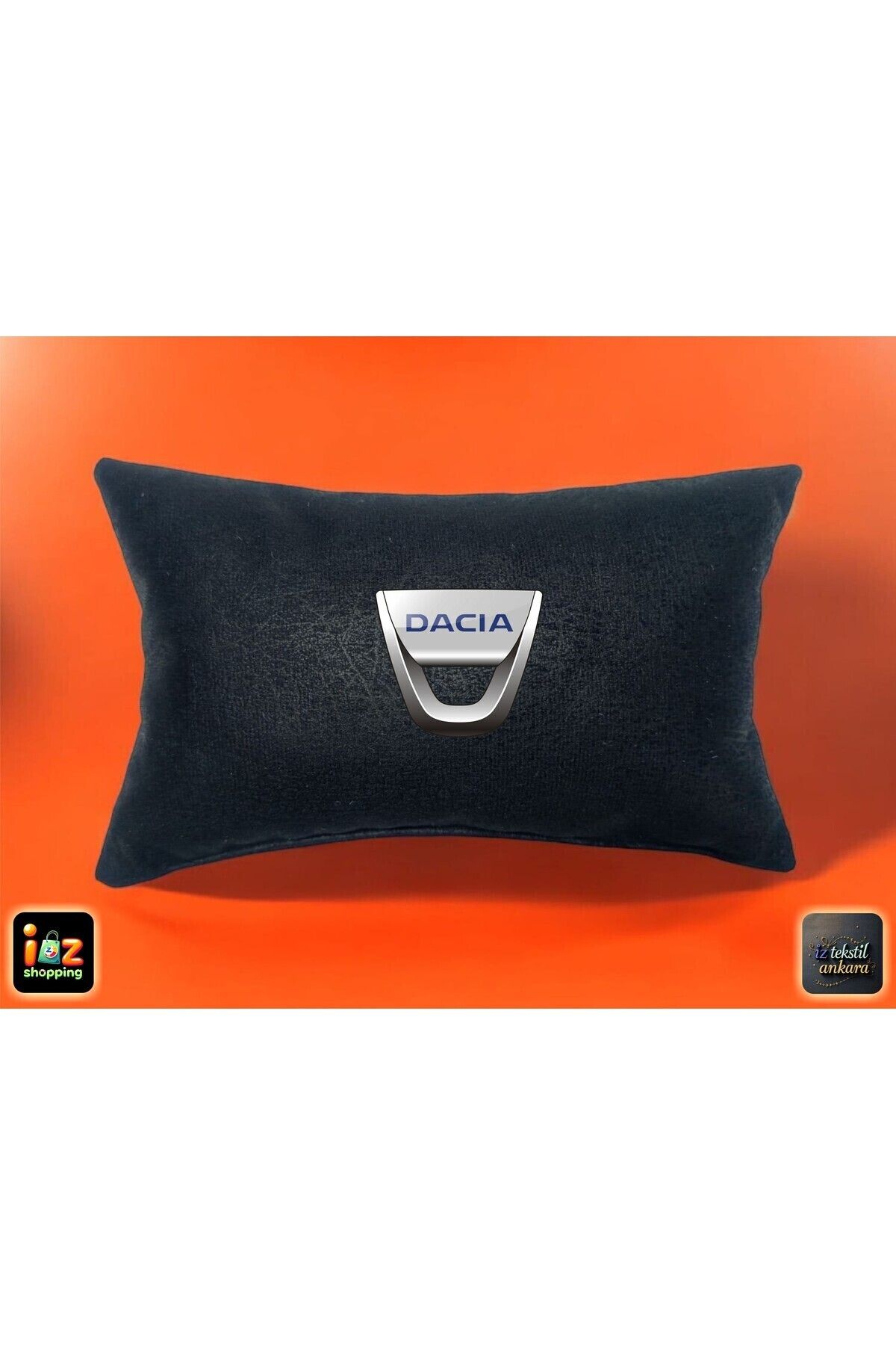 teknotrust Ortopedik Araç Boyun Yastığı 16x27cm Siyah Kumaş, Baskılı, Konforlu ve Şık Tasarım
