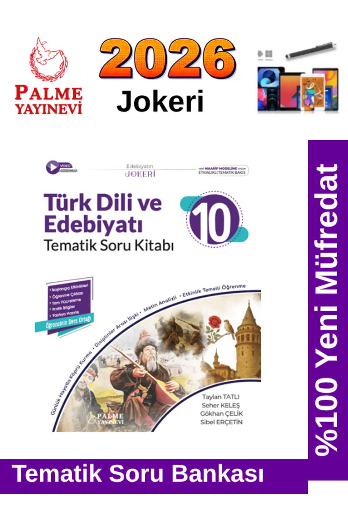 Palme Yayınevi 2026 10.Sınıf Türk Dili Edebiyatı Jokeri Tematik %100 Yeni Müfredat Soru Bankası+Android Kalem