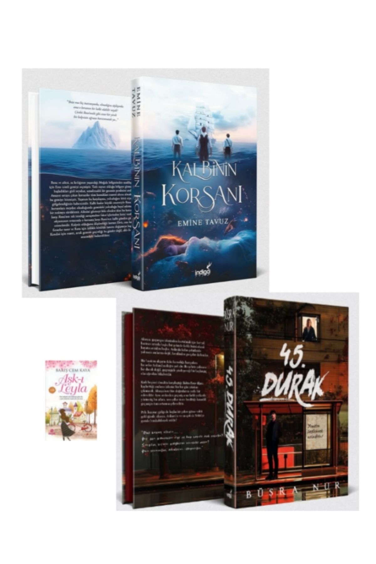 İndigo Kitap 45. Durak ve Kalbinin Korsanı Emine Tavuz Büşra Nur 2 Kitap Ciltli Set