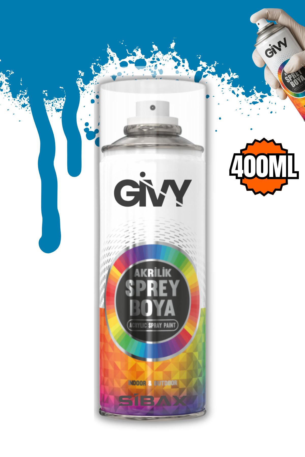 GİVY Akrilik Sprey Boya Gök Mavisi RAL 5015 400 ml
