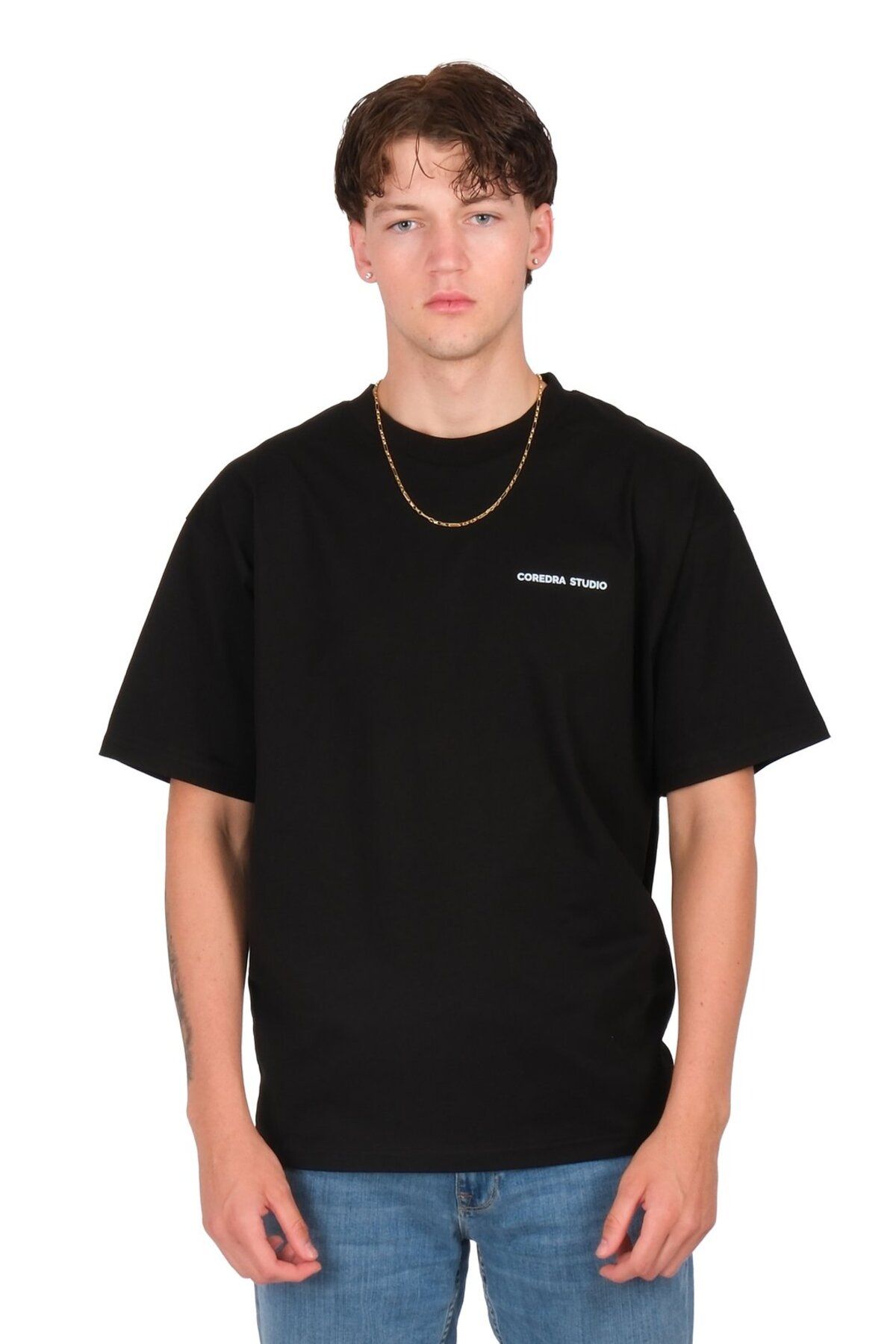 Coredra Sometimes Oversize T-Shirt Erkek - Siyah C101