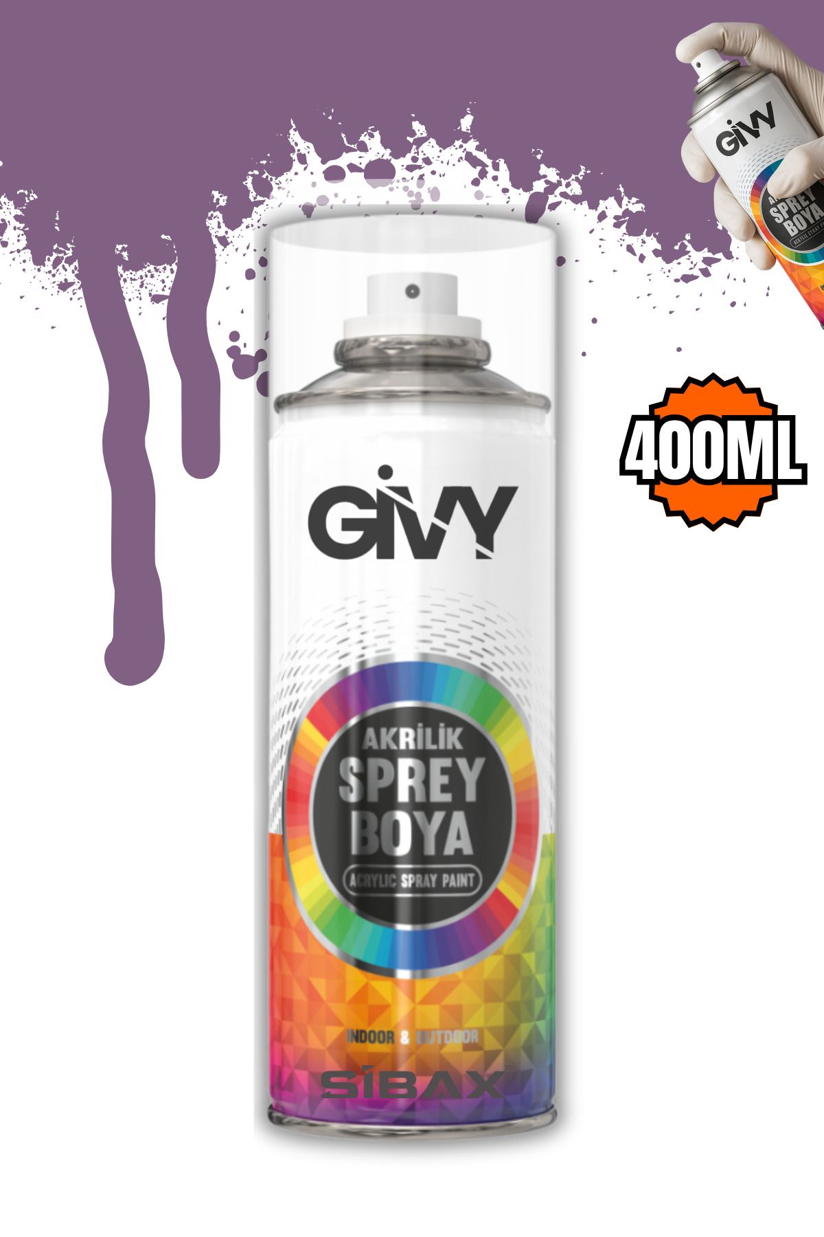 GİVY Akrilik Sprey Boya Eflatun RAL 4001 400 ml