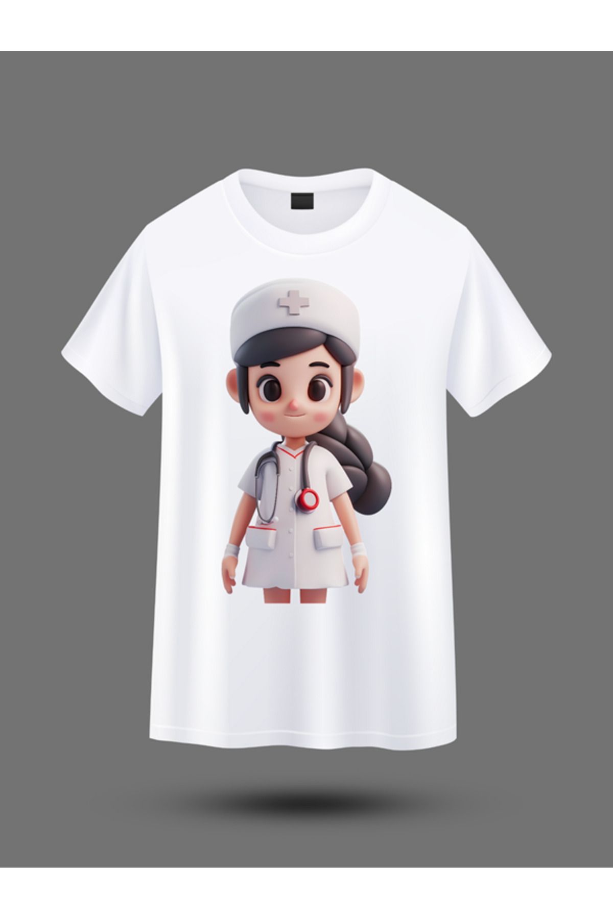 BERFA STORE Hemşireler İçin Mizahi Karikatür T-Shirt – Hem İşte Hem Sokakta!