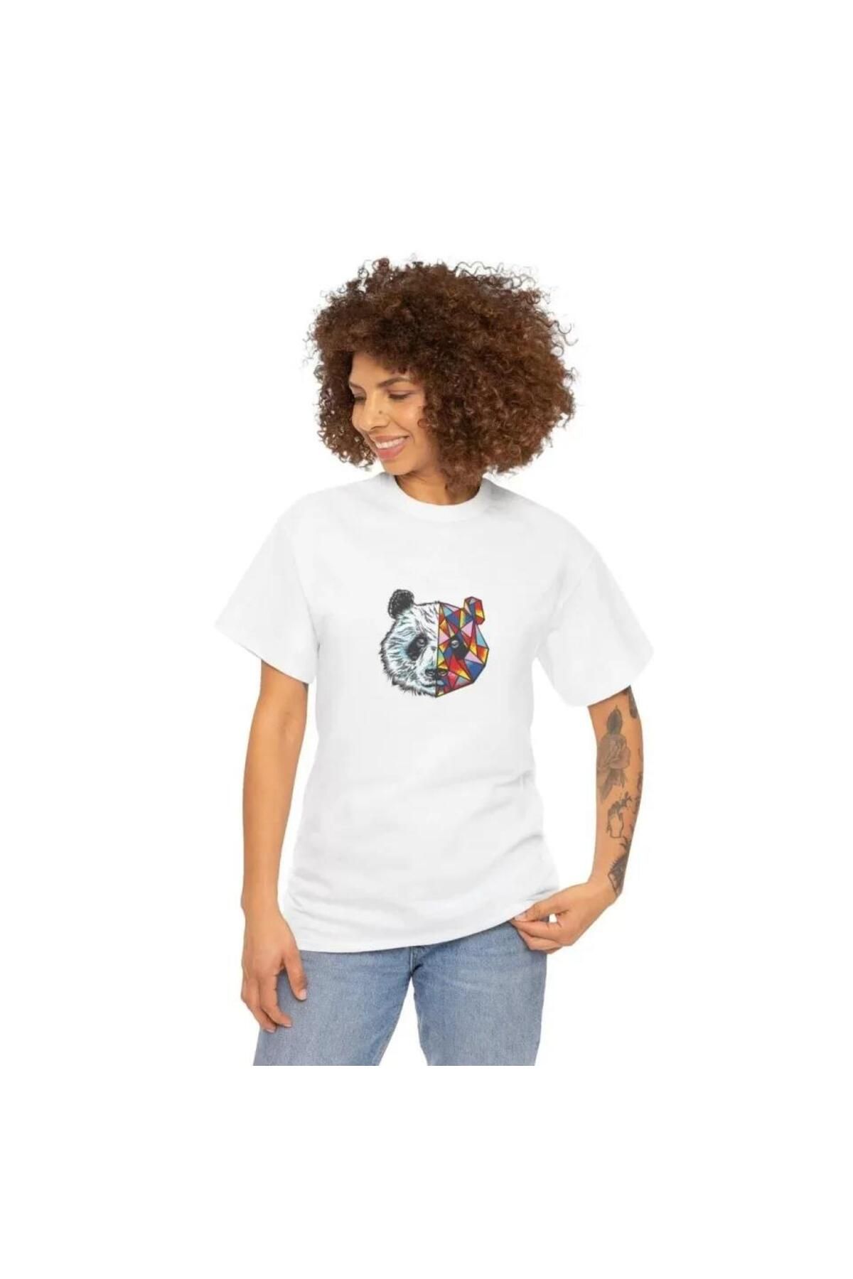 modamtn Unisex Bisiklet Yaka Baskılı T-Shirt - Beyaz