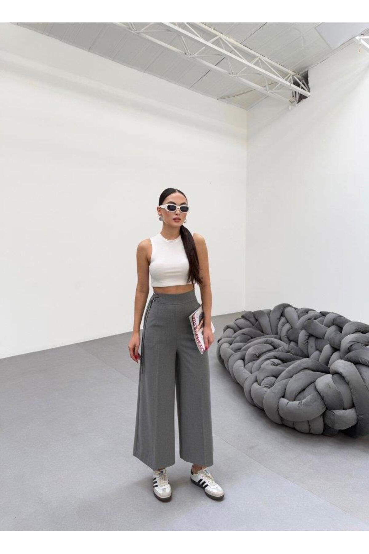 modamtn 230 Gr Poly Viscose Full Lycra Metal Toka Aksesuarli Pantolon