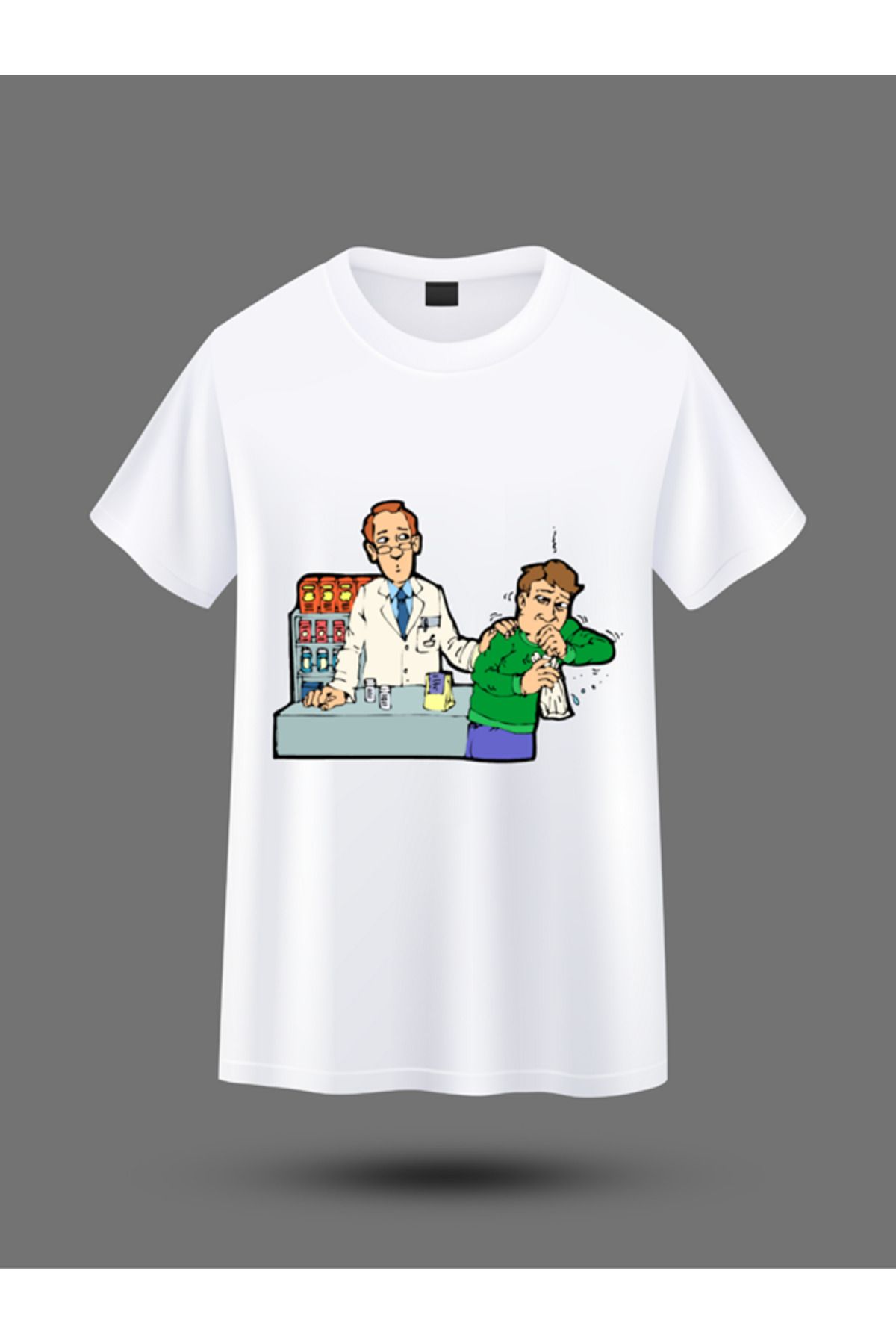 BERFA STORE Karikatür Eczacı T-Shirt – Komik Meslek Hediyesi