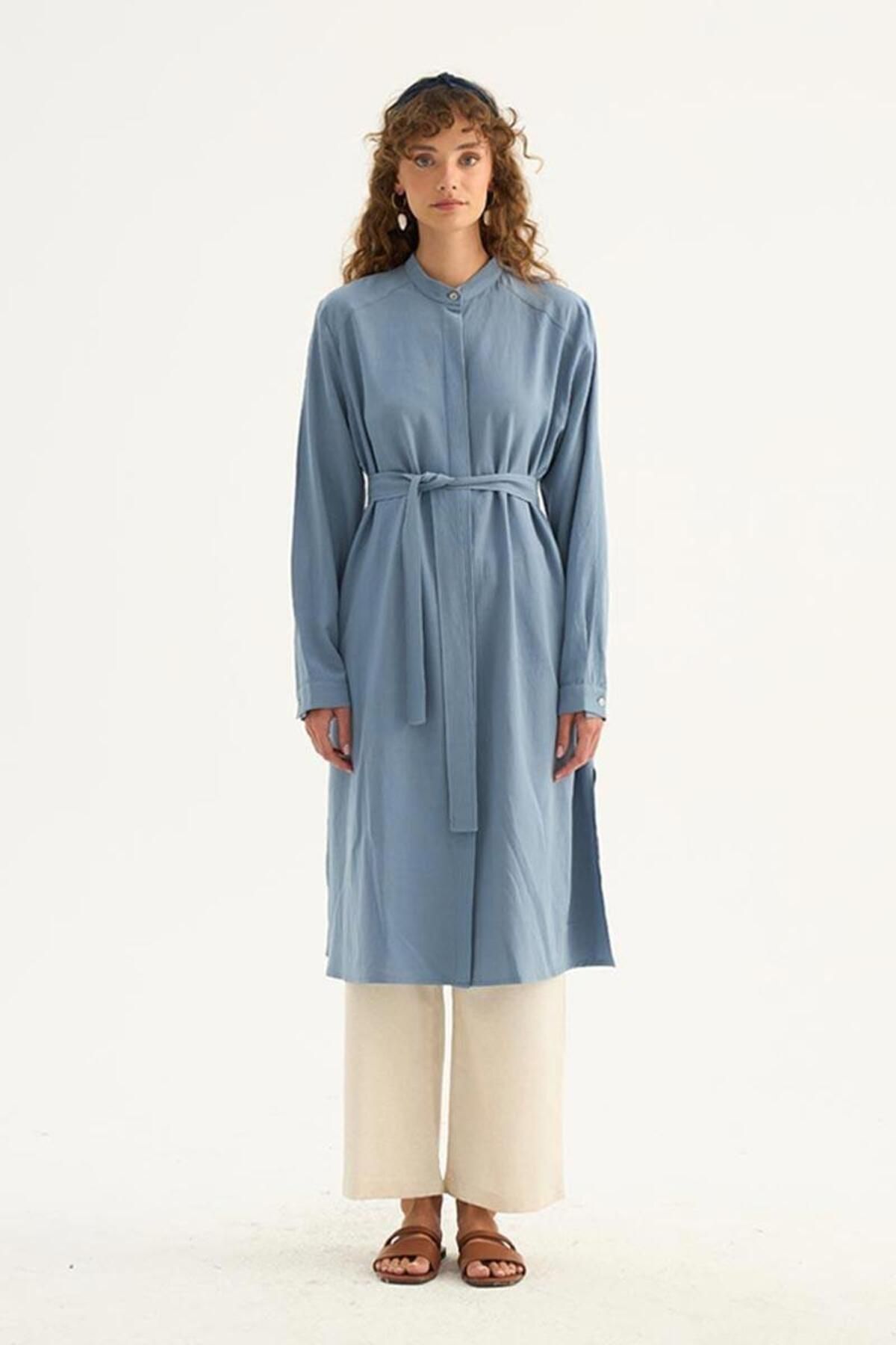 ALYOSHA FASHION İnce Yazlık Tunik Mavi