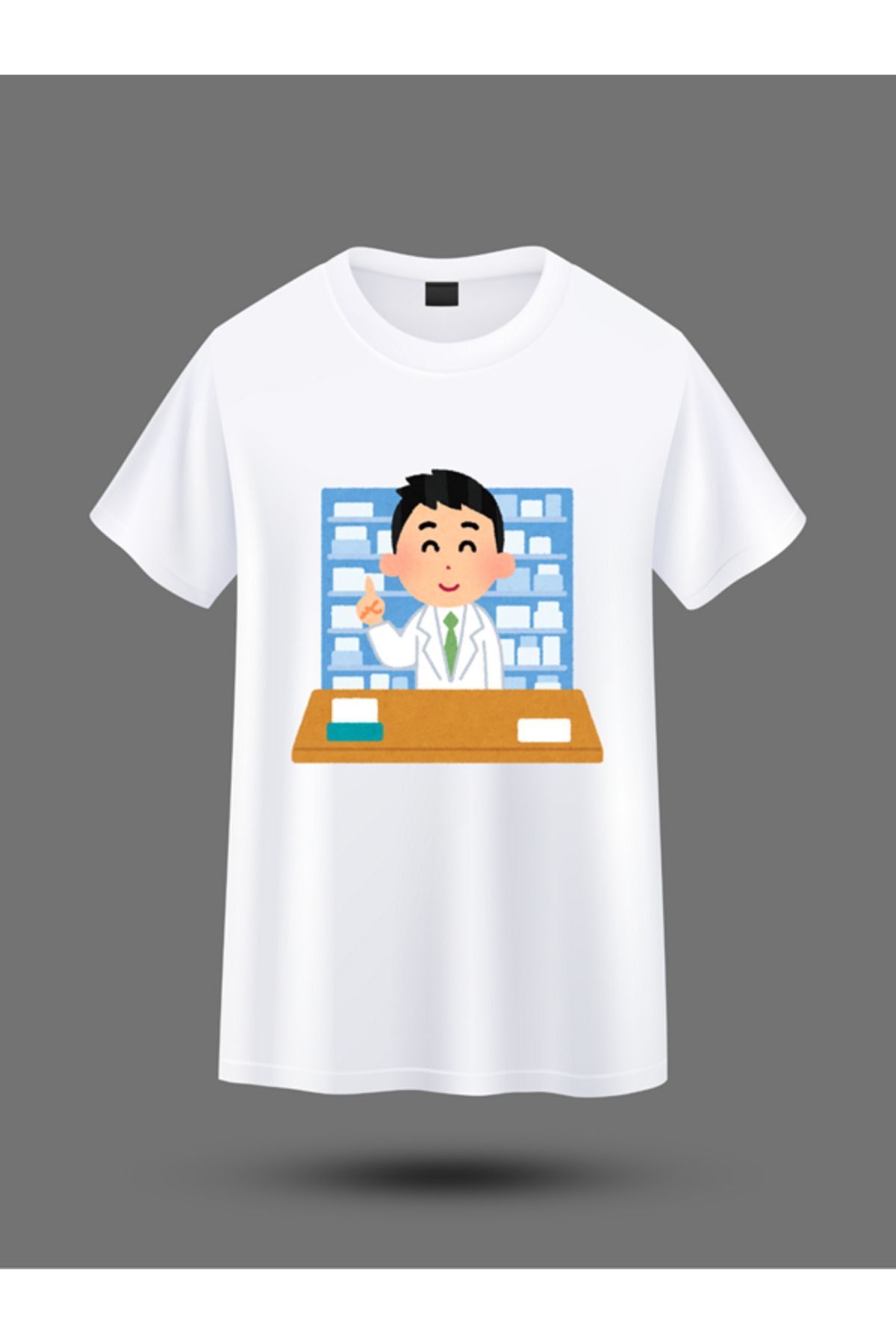 BERFA STORE Hemşire Karikatür Baskılı Rahat T-Shirt - Hediye Seçeneği
