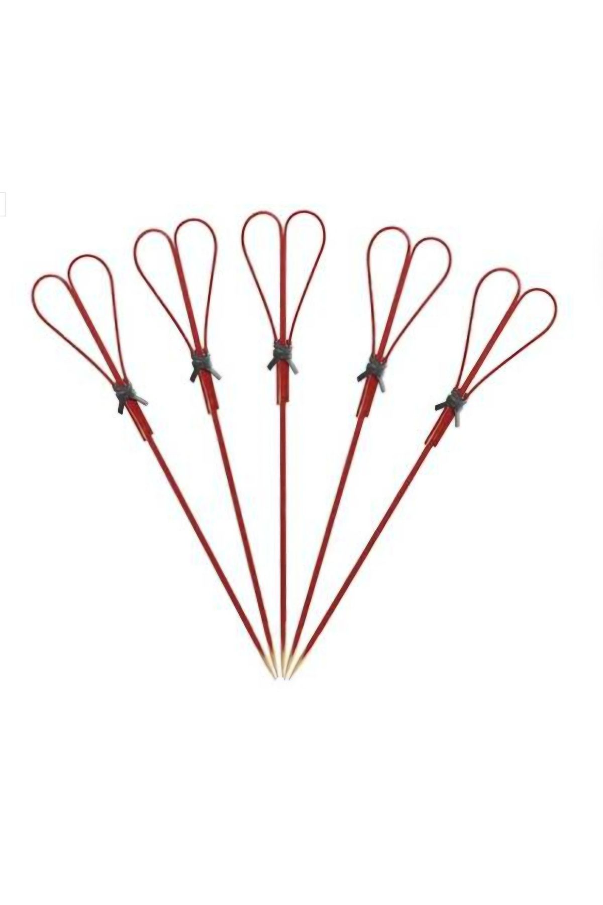 alenked Bambu Kokteyl Çubukları 50 Adet Kanepeler, Mezeler, Parti Malzemeleri 15cm (KIRMIZI)
