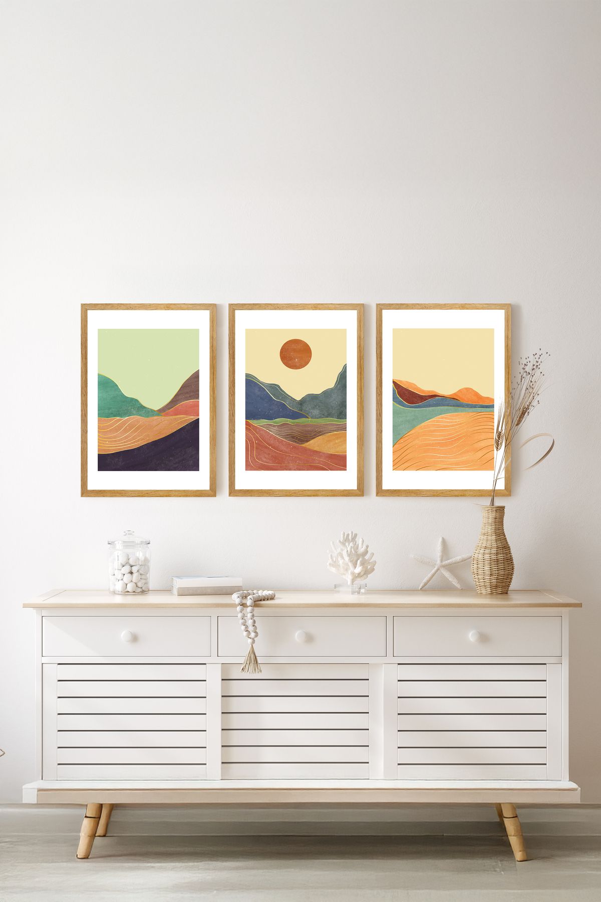 artflow 3 Parça Çerçeve Görünümlü Mdf Tablo Seti