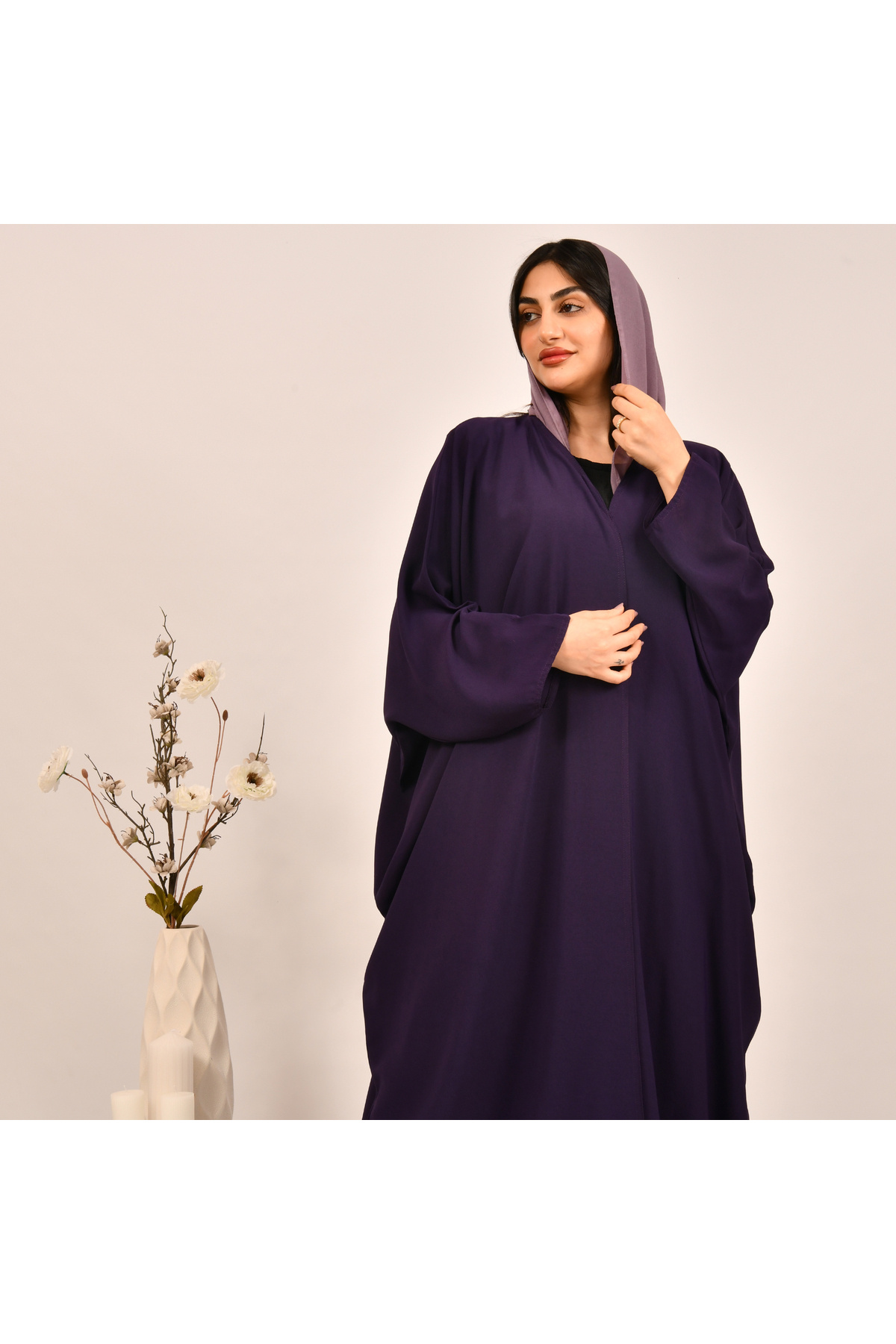 Beyond-Dark purple quarter-bisht abaya 4