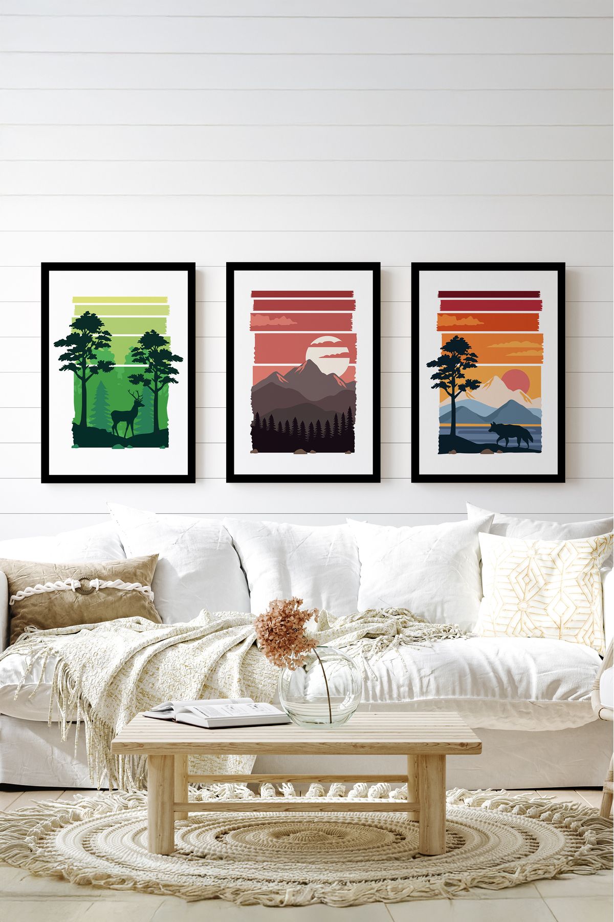 artflow 3 Parça Çerçeve Görünümlü Mdf Tablo Seti