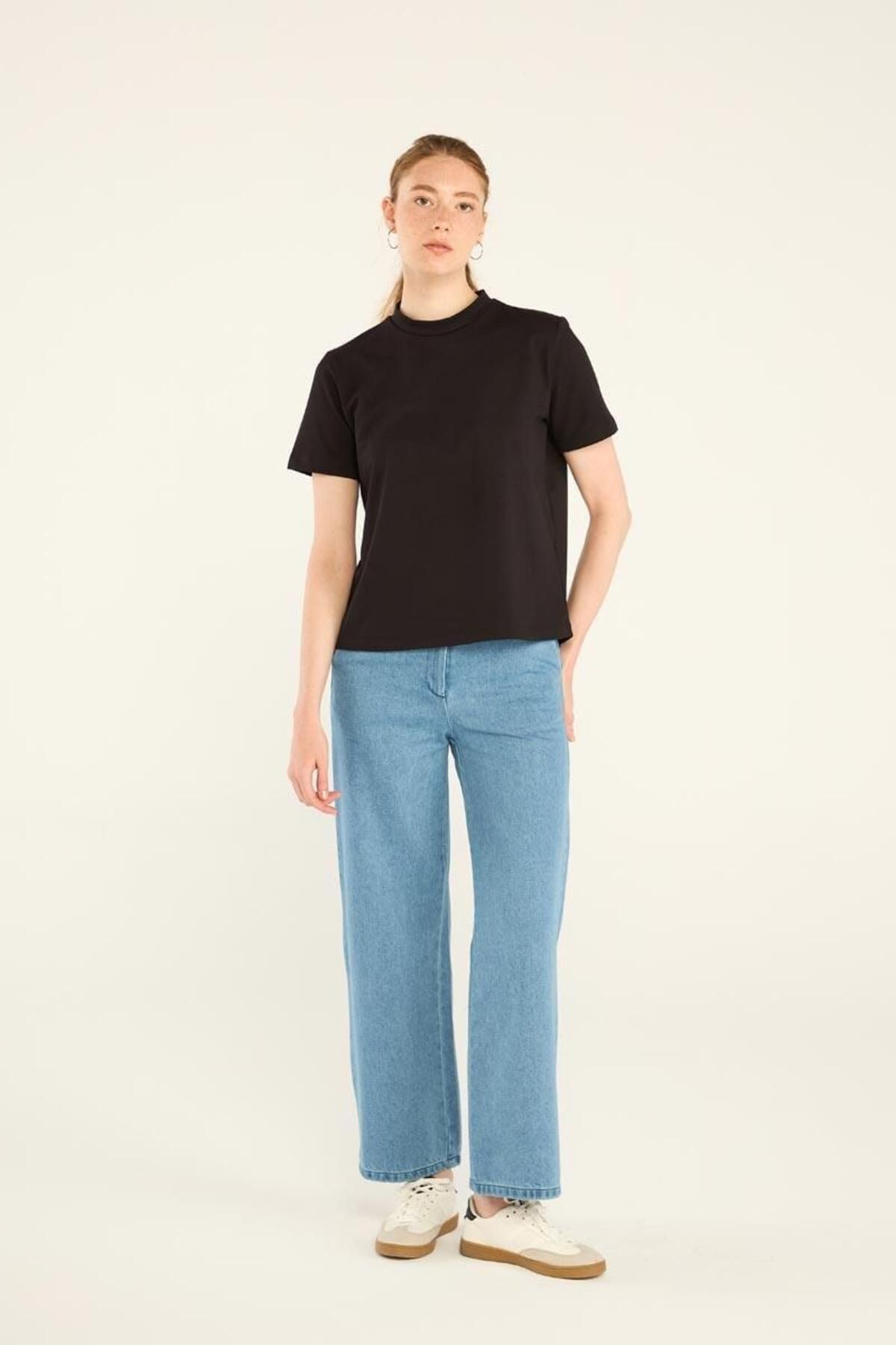 ALYOSHA FASHION Basic Kısa Kol Tshirt Siyah