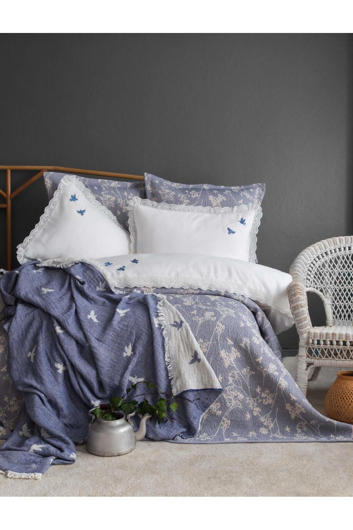 Apricitas HOME ÇİFT KİŞİLİK TIMELESS PRIME SET ALBATROS INDIGO - YATAK ORTUSU