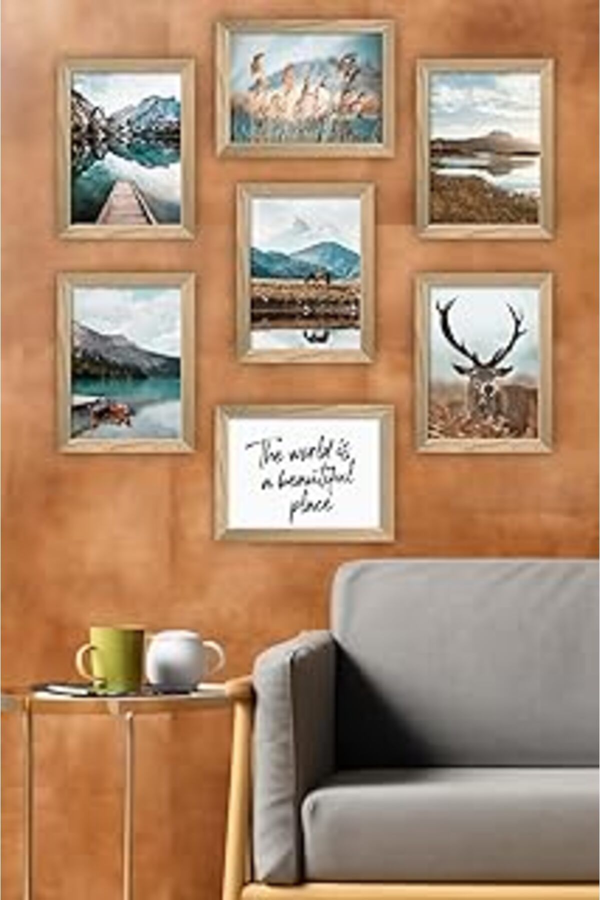 Pazarcan Artavessa 7 Parça Çerçeve Görünümlü Mdf Tablo Seti