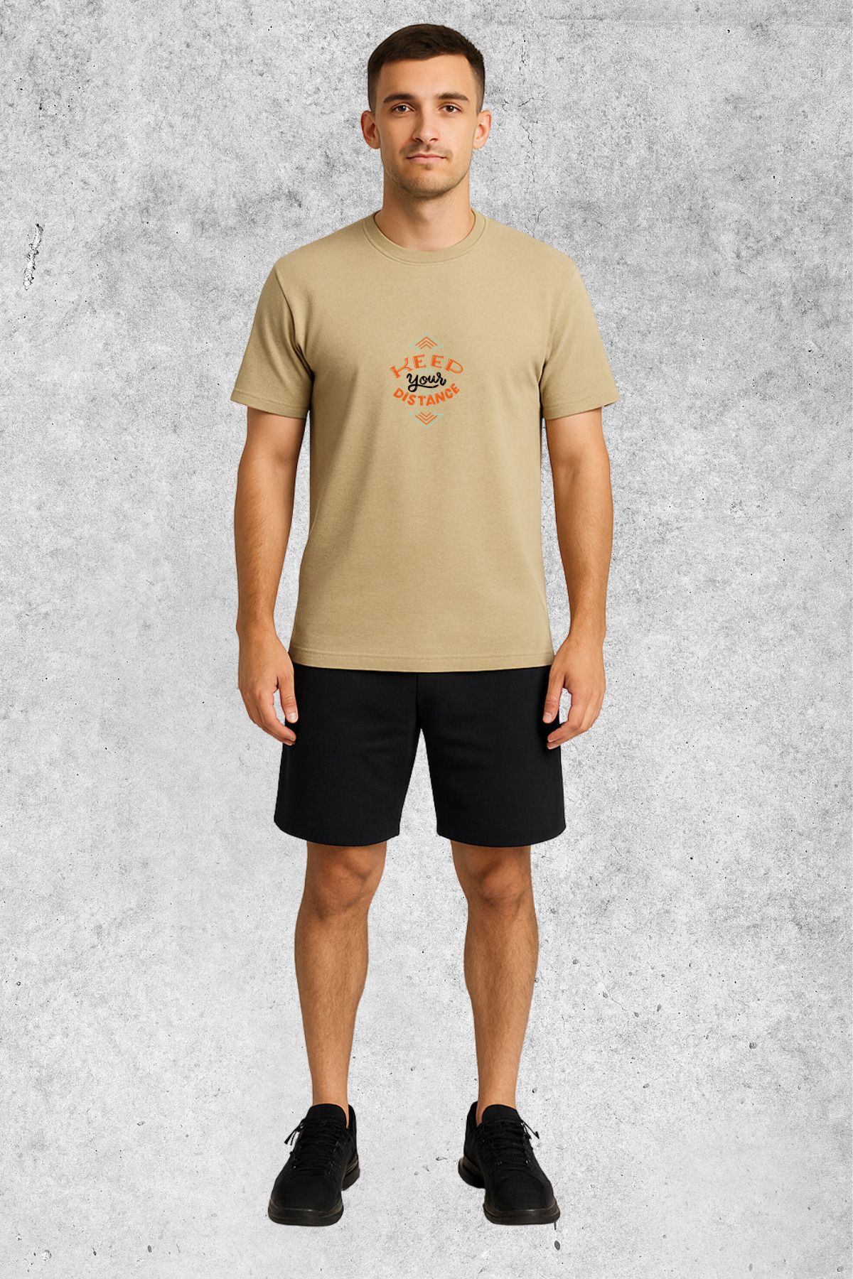 MOLICO Basic Unisex sıfır yaka kısa kollu KEEP YOUR BASKILI TSHİRT
