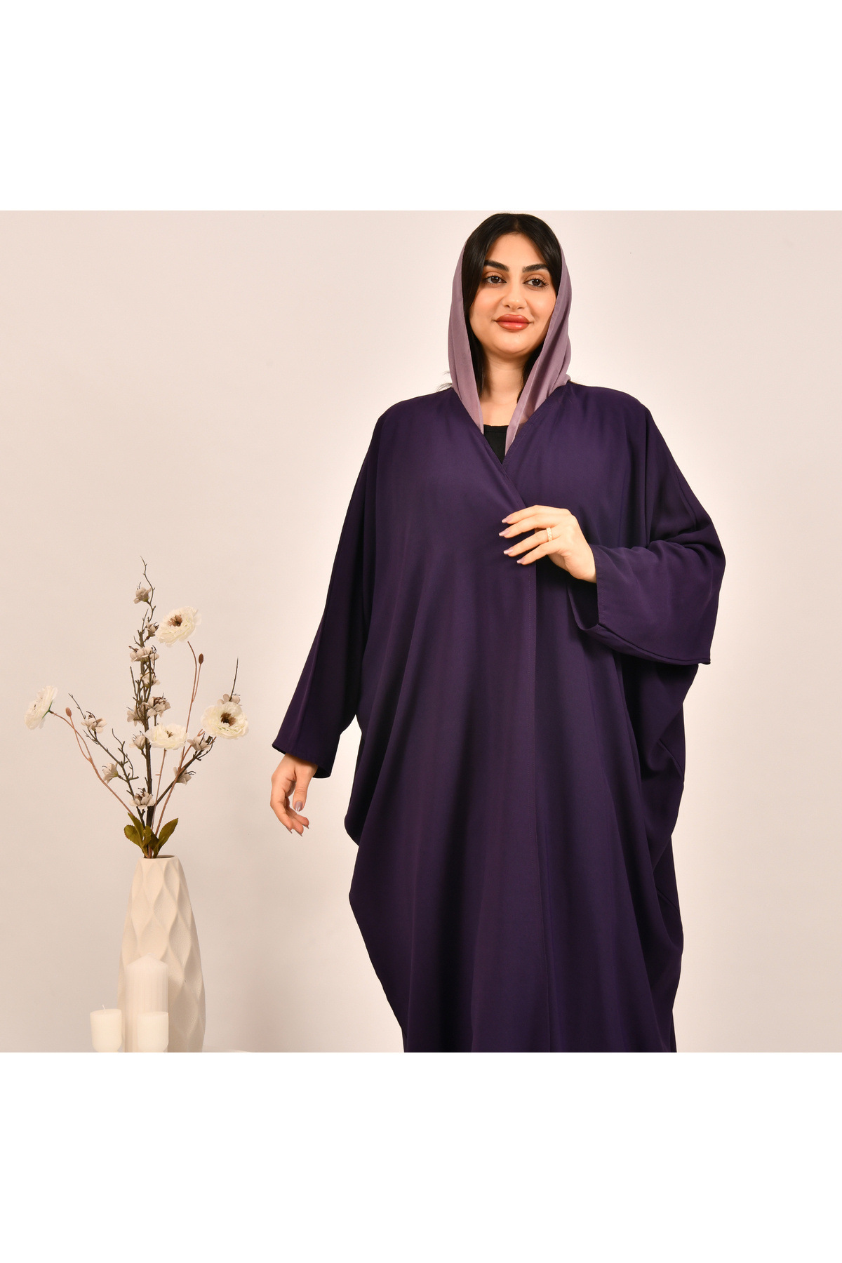 Beyond-Dark purple quarter-bisht abaya 3