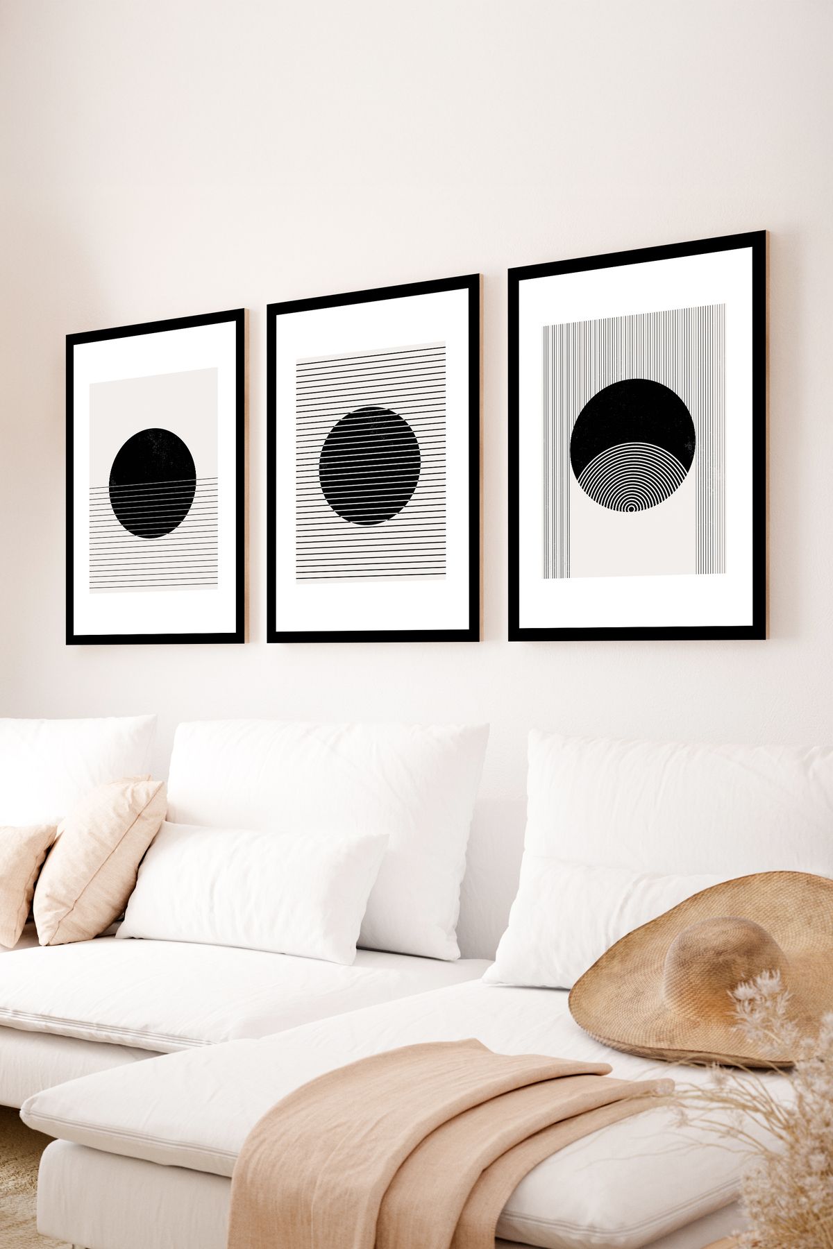 artflow 3 Parça Çerçeve Görünümlü Mdf Tablo Seti
