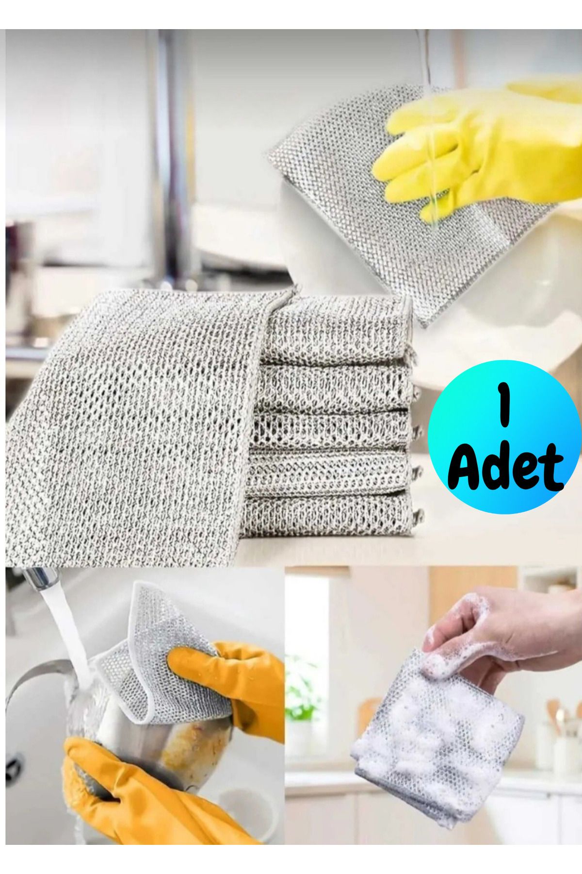 BRE HOME 1 adet ınox çift katlı telli bulaşık mutfak banyo